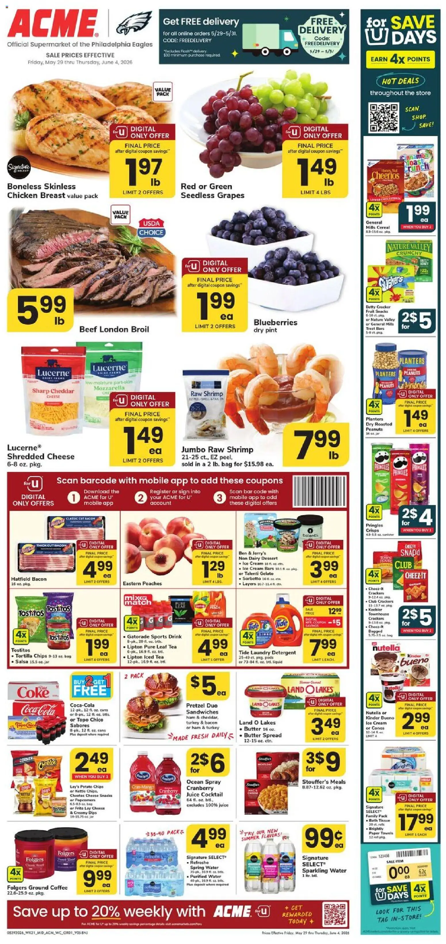 Acme Weekly Ad - NJ - valid from 29.05.2026 | Page: 1 | Products: Bath, Water, Blueberries, Kettle