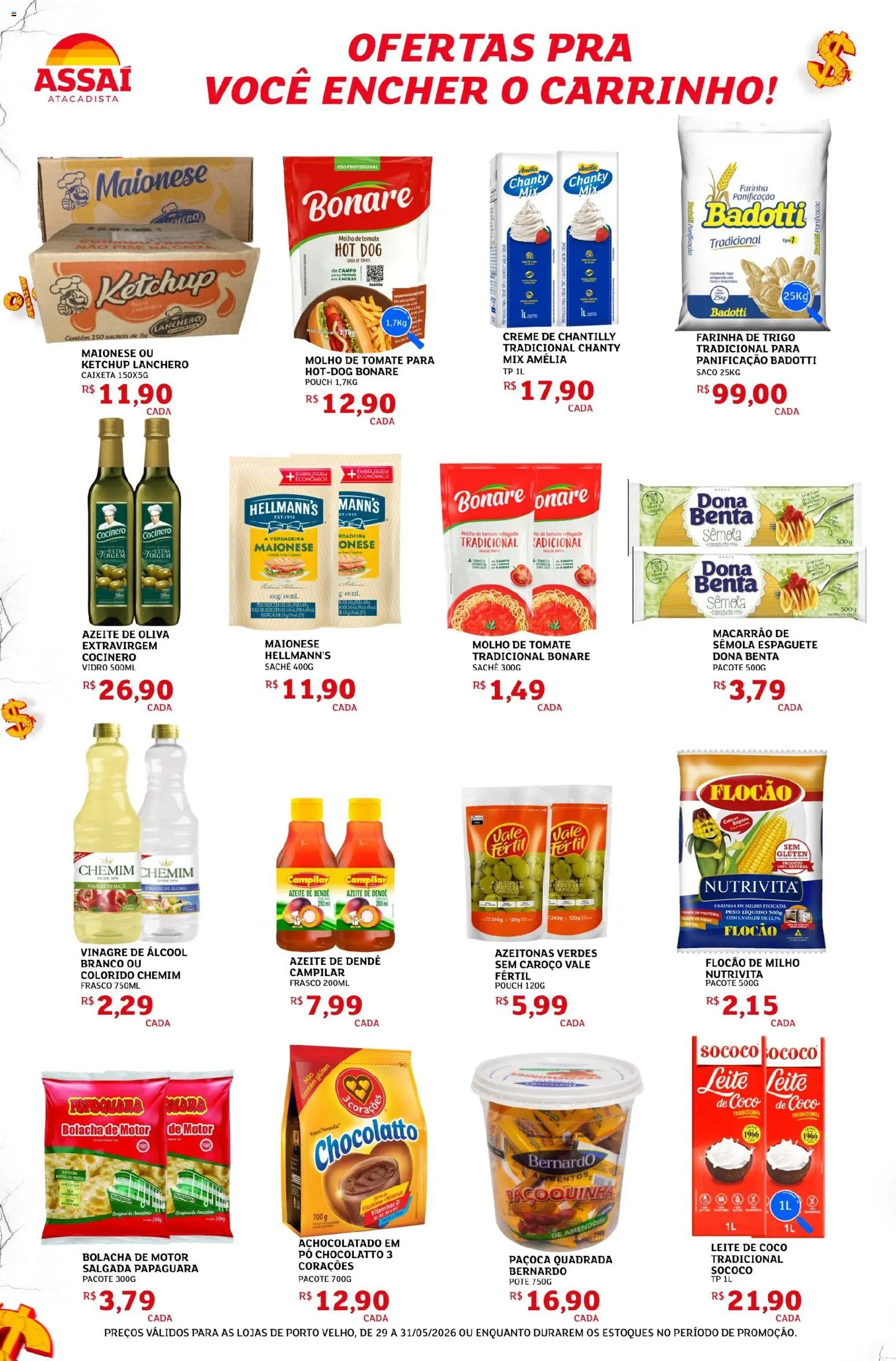 Assaí Atacadista Folheto - válido de 29.05.2026 | Página: 2 | Produtos: Azeitonas, Pó, Molho de tomate, Farinha de trigo