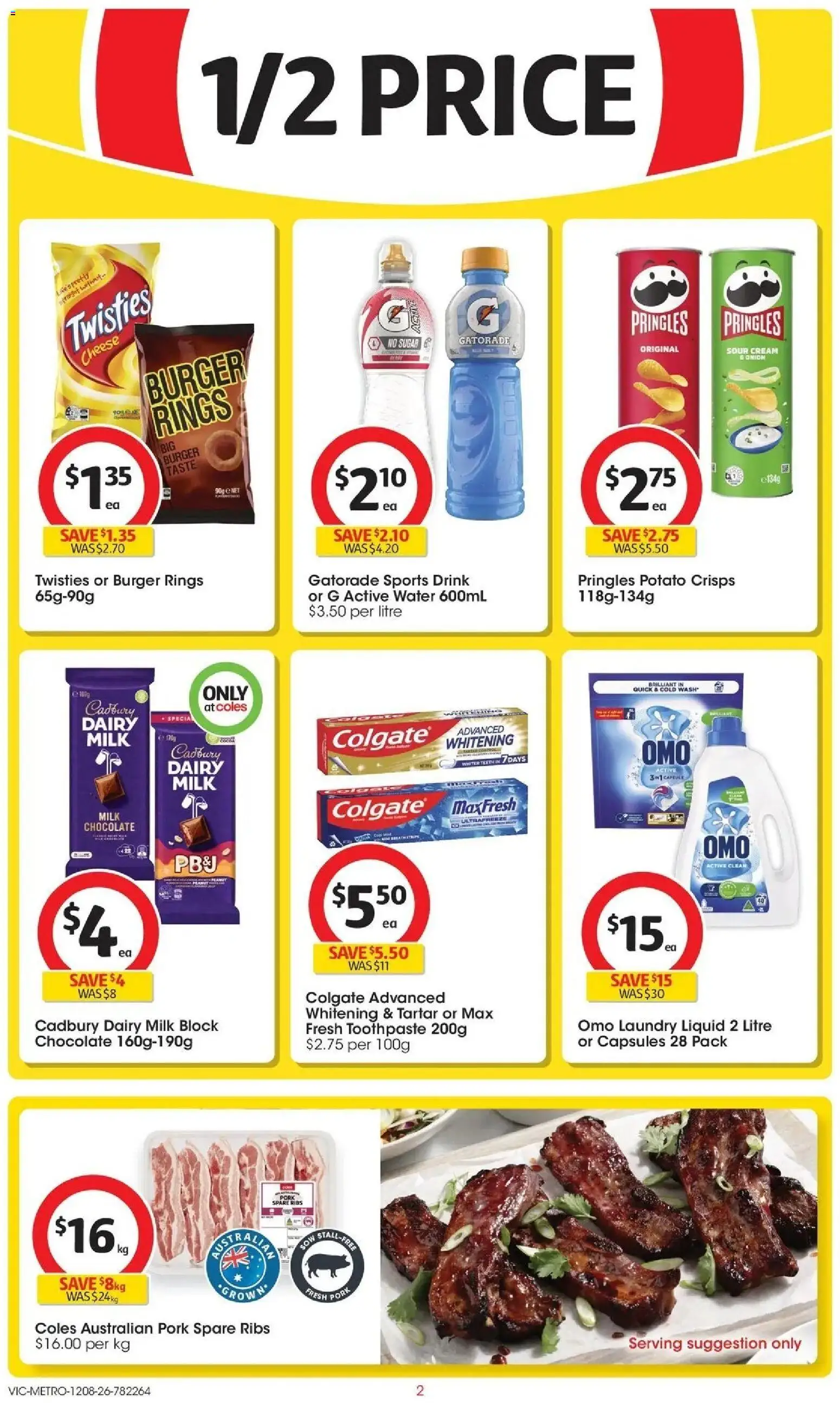 ﻿Coles catalogue valid from 12/08/2026 > Online Australia | Page: 2 | Products: Dairy, Toothpaste, Water, Laundry