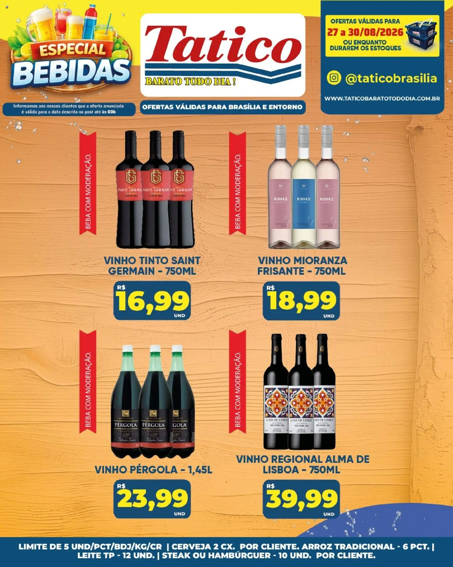 Tatico Folheto - válido de 27/08/2026 | Página: 27 | Produtos: Steak, Bebidas, Cerveja, Hambúrguer