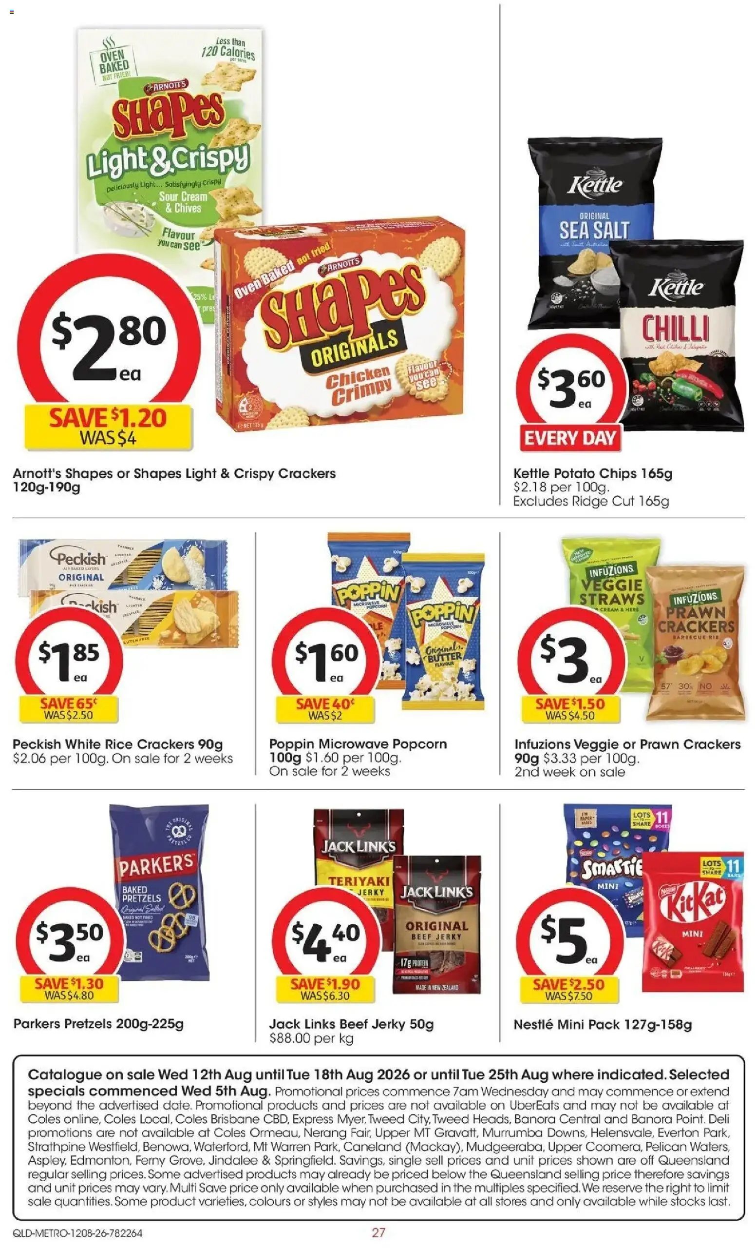 ﻿Coles catalogue valid from 12/08/2026 > Online Australia | Page: 27 | Products: Jerky, Protein, Chocolate, Microwave