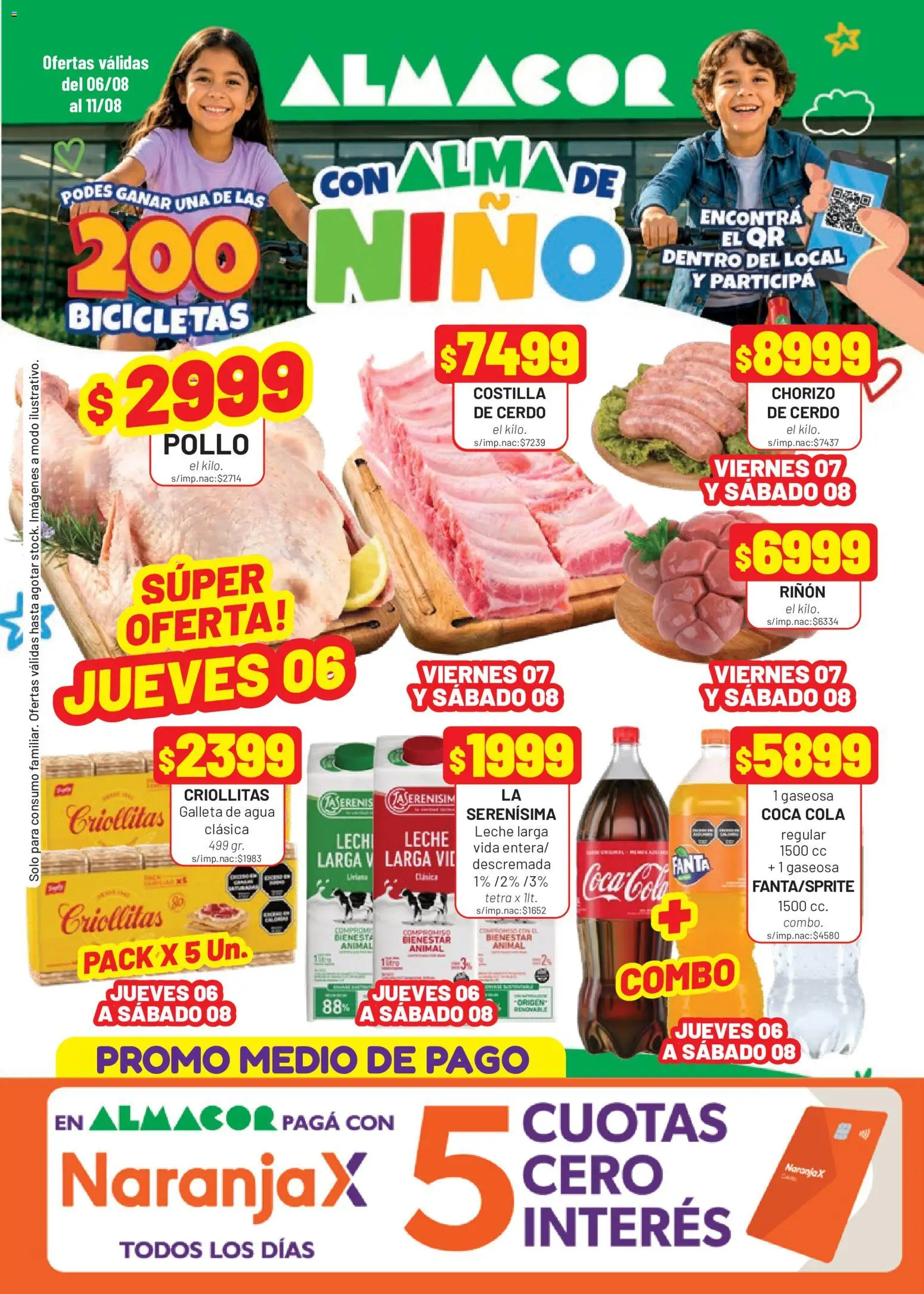 Almacor catálogo │ válido desde el 06/08/2026 | Página: 1 | Productos: Gaseosa, Leche, Chorizo, Cerdo