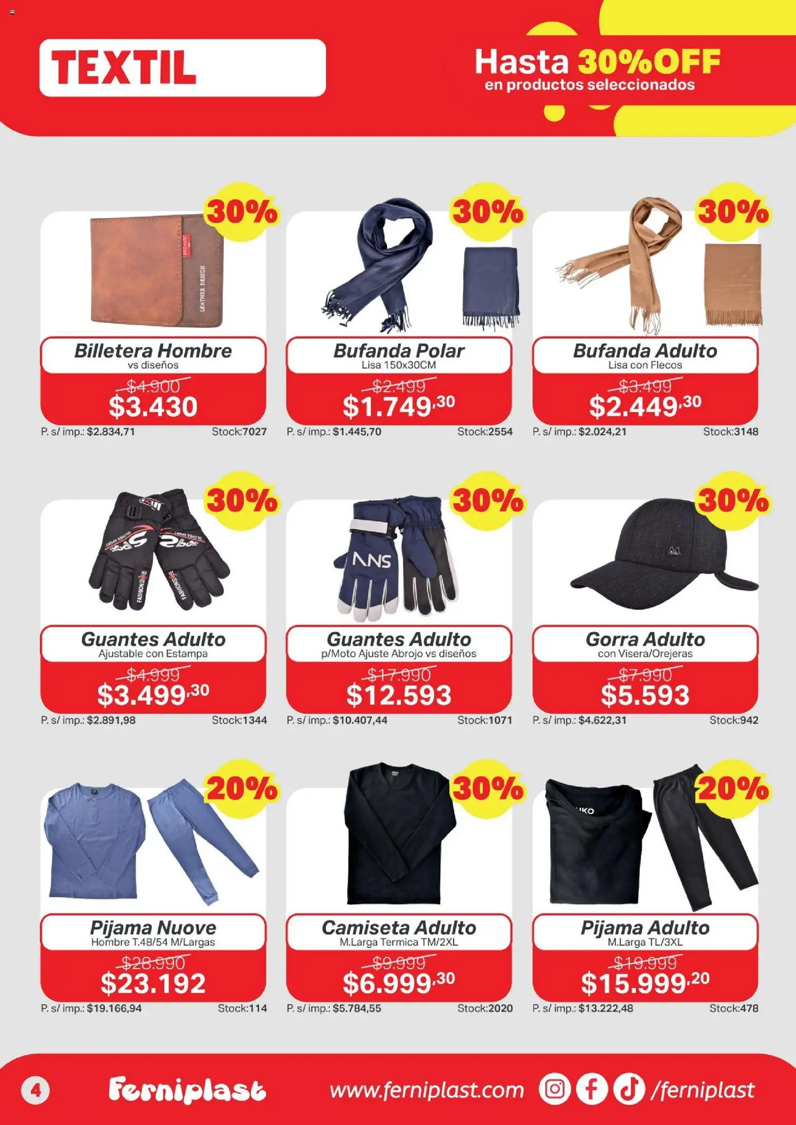 Ferniplast catálogo │ válido desde el 11.06.2026 | Página: 4 | Productos: Térmica, Billetera, Bufanda, Guantes