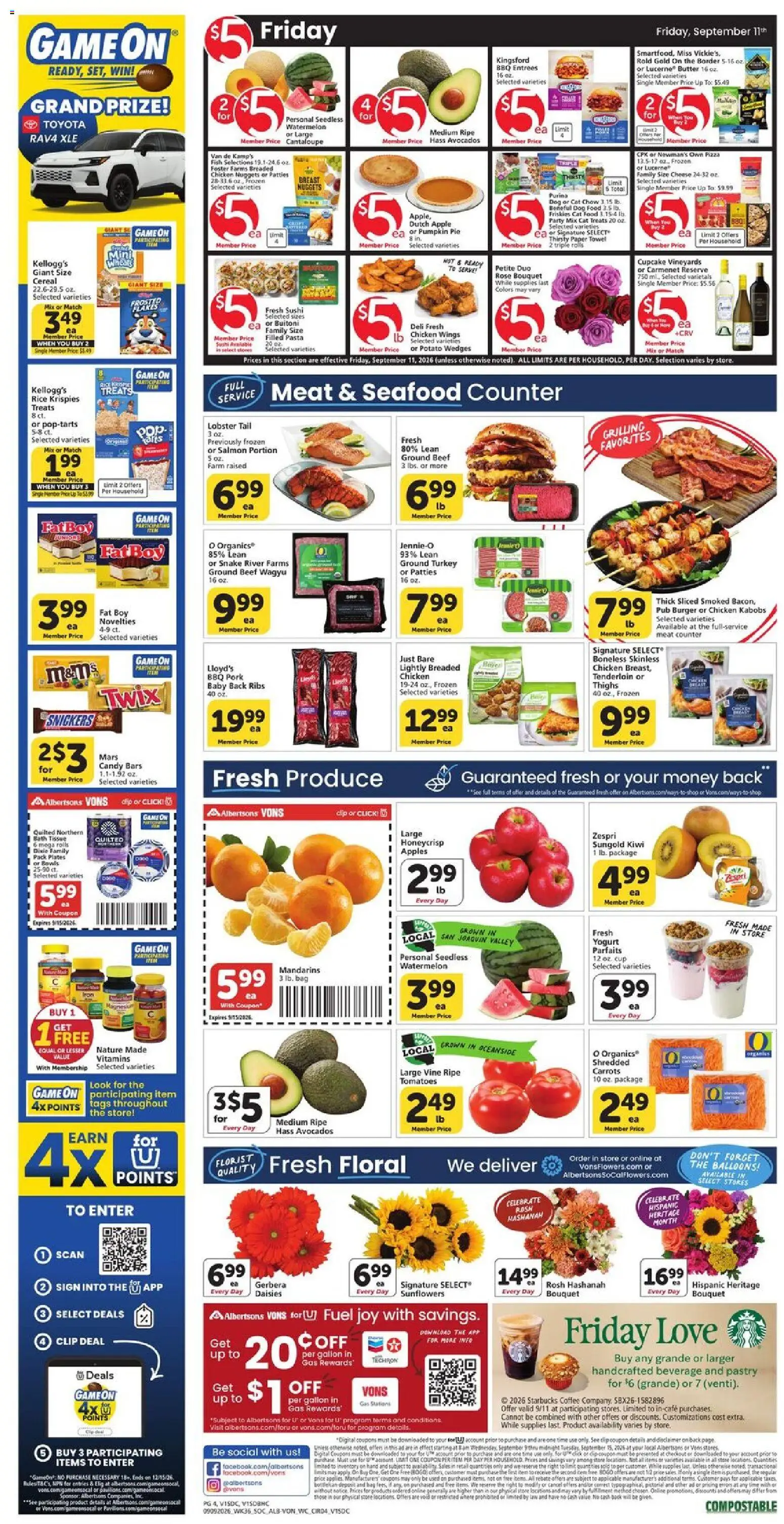 Vons Weekly Ad - valid from 09/09/2026 | Page: 3 | Products: Butter, Chicken wings, Bag, Carrots