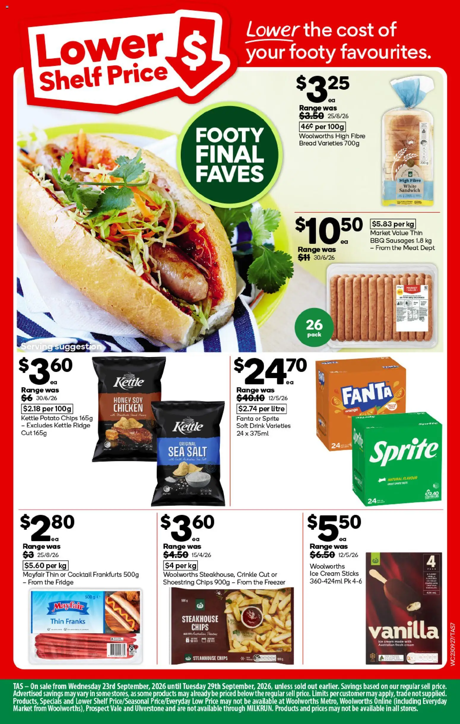 Woolworths catalogue - valid from 23/09/2026 | Page: 7 | Products: Bread, Cocktail, Cream, Ice