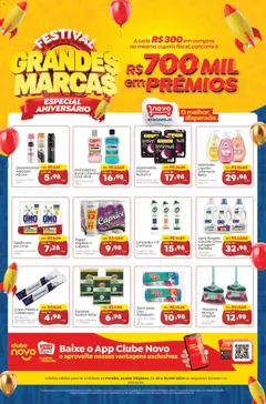 Novo Atacarejo ofertas Festival das Grandes Marcas - Pré-Visualização do folheto da loja Novo Atacarejo, válido de 25/08/2026 | Página: 1 | Produtos: Sabão, Listerine, Sabonete, Vassoura