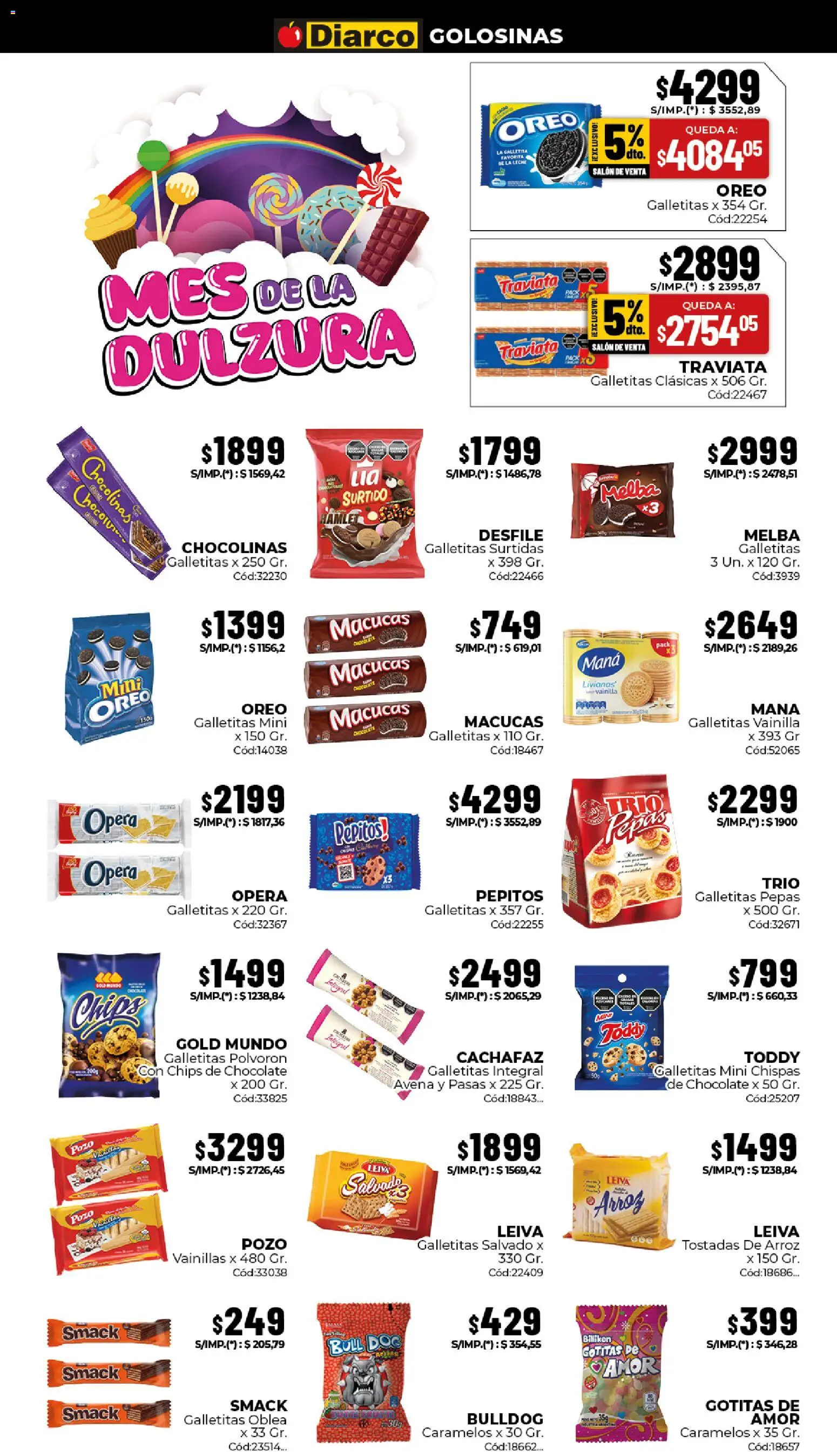 Diarco - Ofertas Gba │ válido desde el 06/07/2026 | Página: 5 | Productos: Avena, Chocolate, Arroz, Golosinas