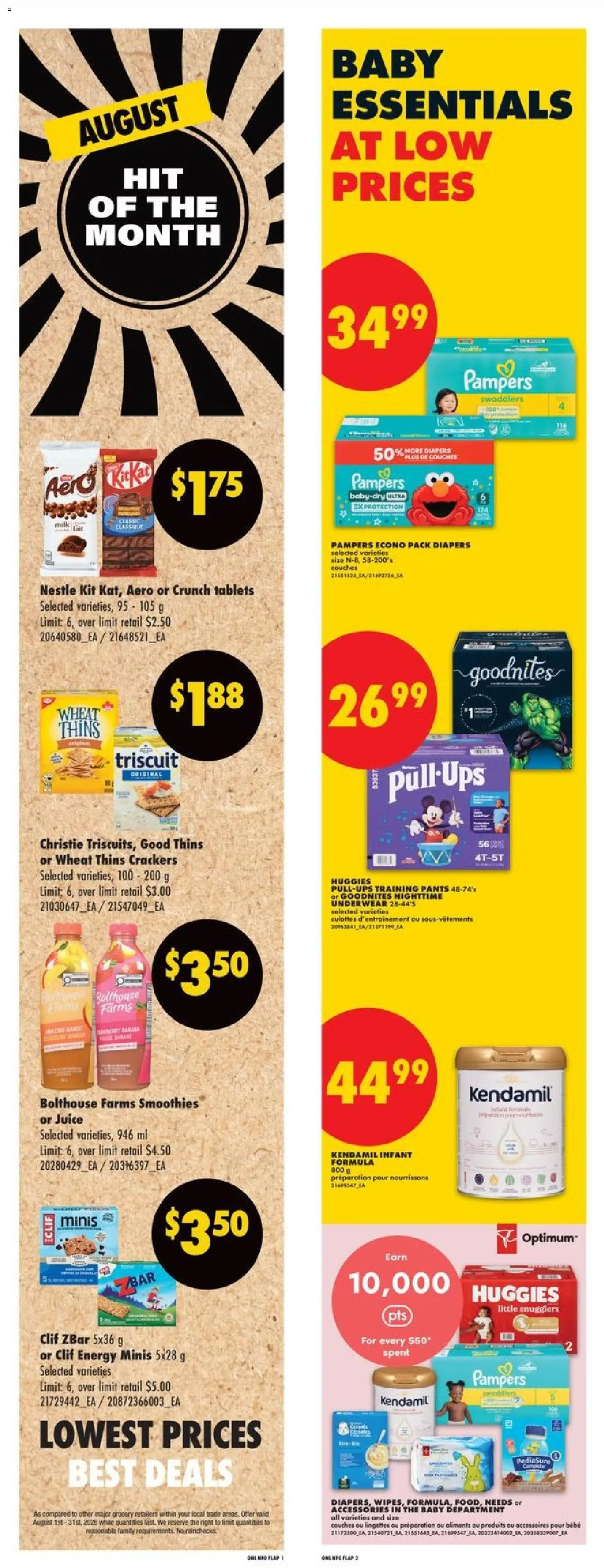No Frills flyer valid from Aug 20, 2026 | Page: 6 | Products: Diapers, Pants, Underwear, Juice