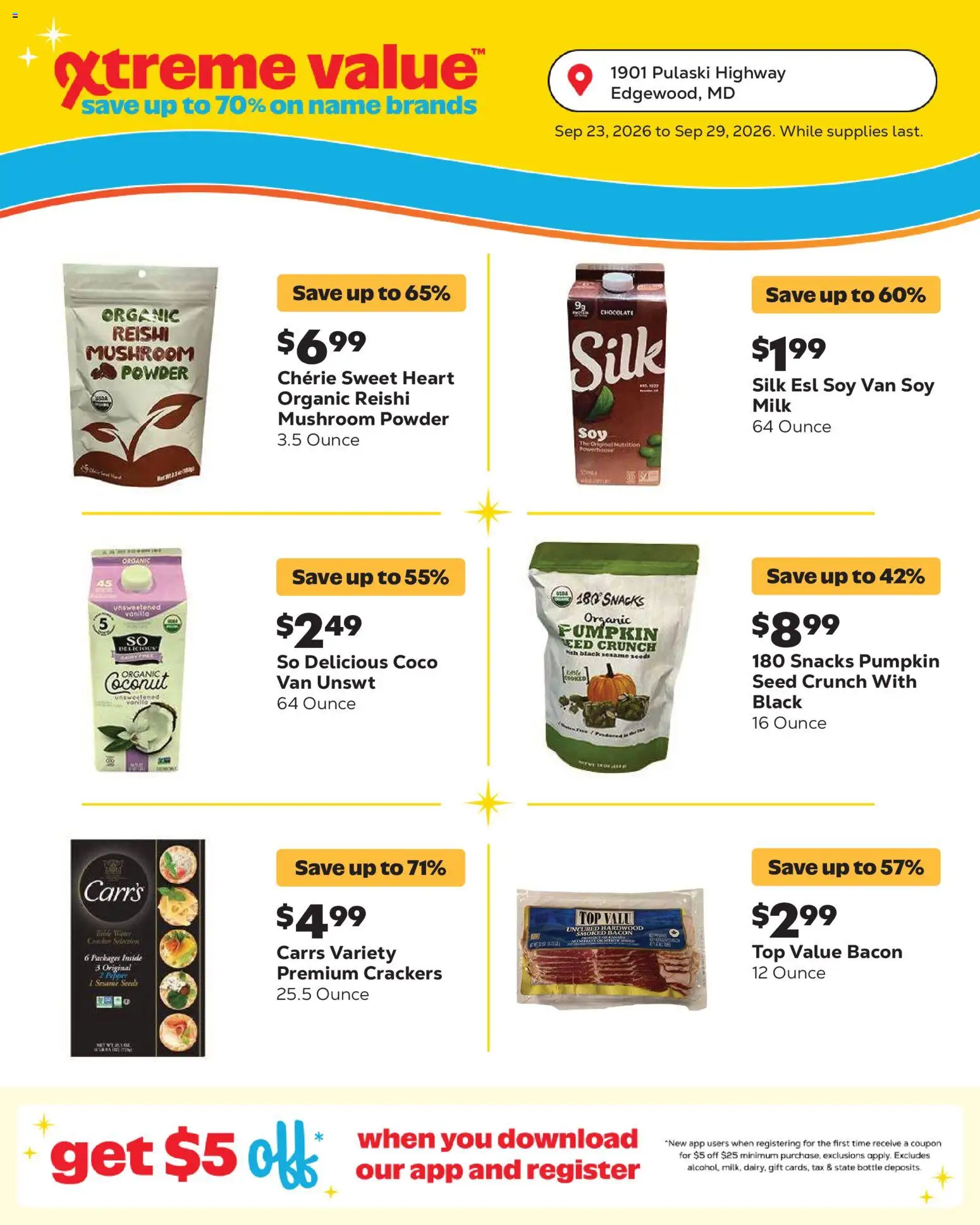 Grocery Outlet Weekly Ad - valid from 09/23/2026 | Page: 6 | Products: Sesame, Sesame seeds, Milk, Snacks