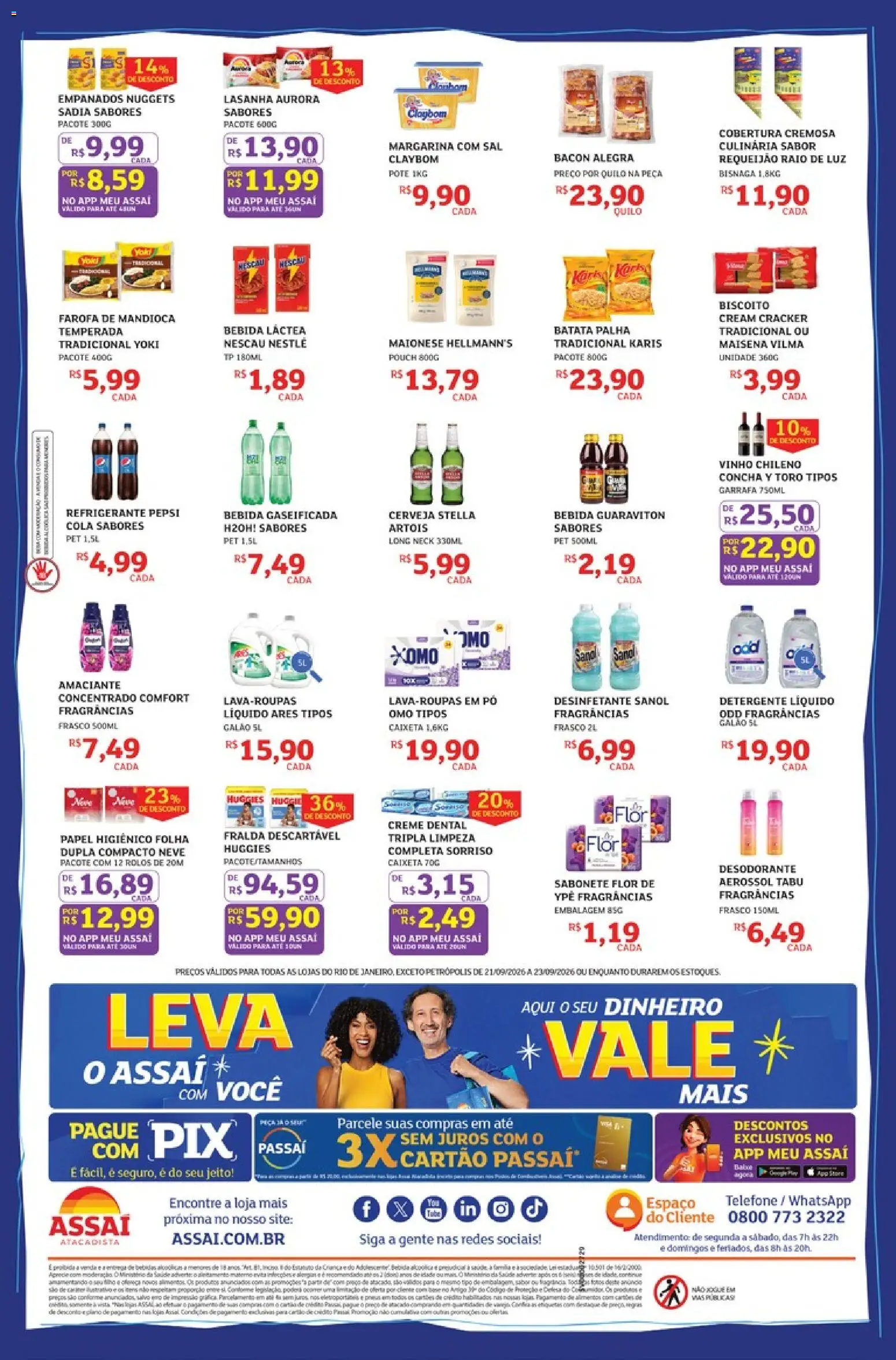 Assaí Atacadista Folheto - válido de 21/09/2026 | Página: 2 | Produtos: Biscoito, Pepsi, Cerveja, Batata