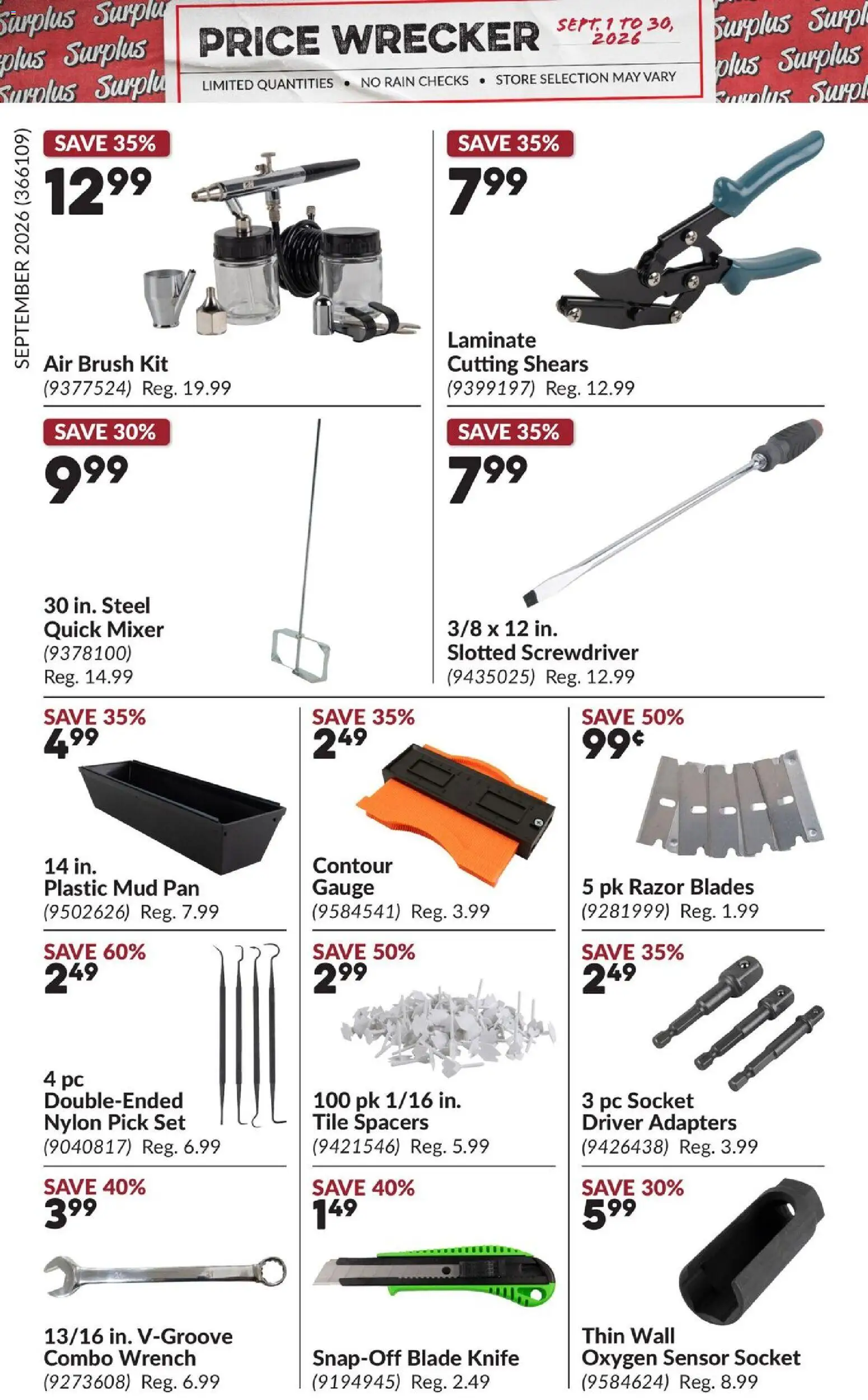 Princess Auto flyer valid from Sep 1, 2026 | Page: 26 | Products: PC, Mixer, Brush, Socket