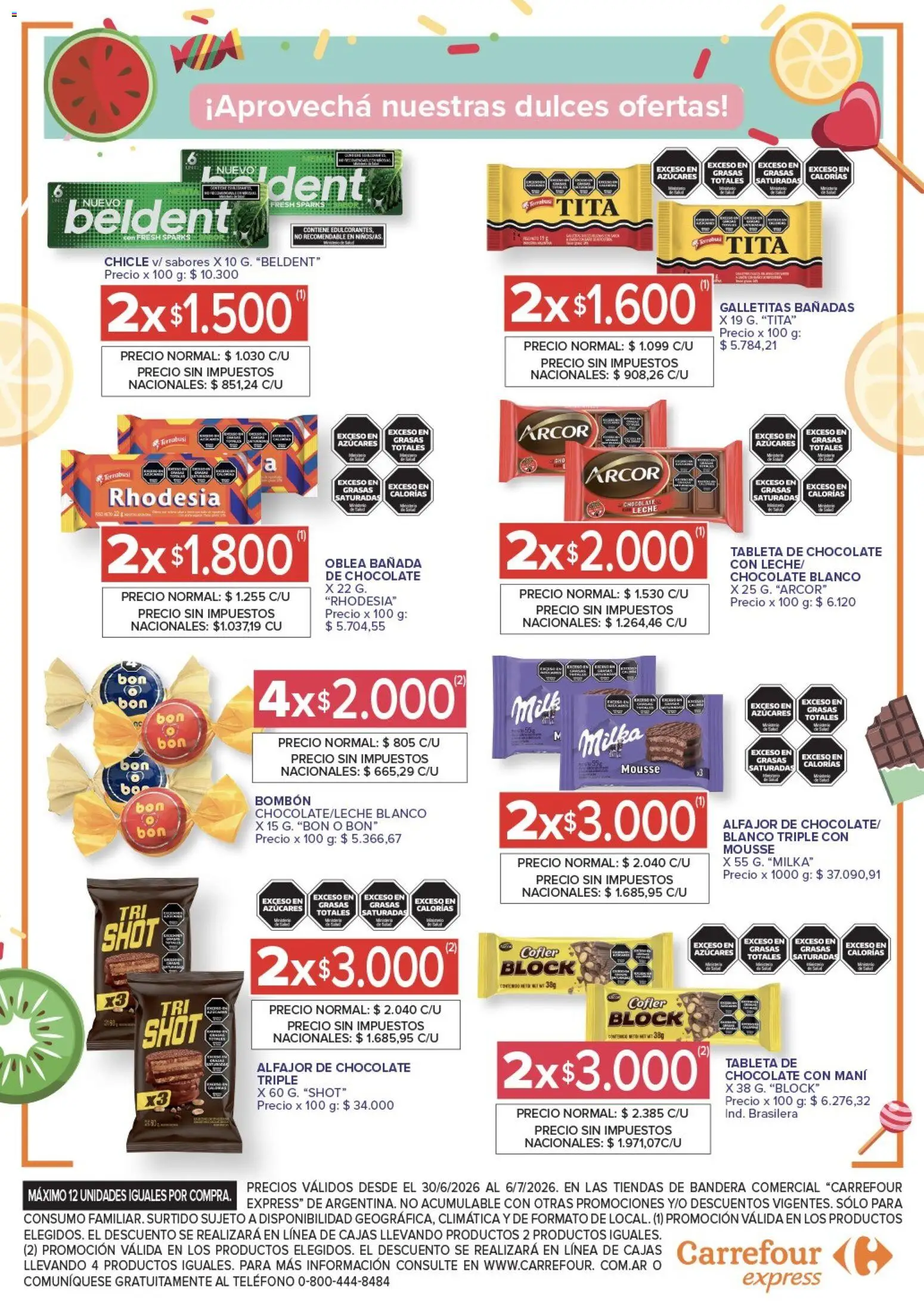 Carrefour - Express │ válido desde el 30/06/2026 | Página: 6 | Productos: Tableta, Mousse, Chocolate, Chicle