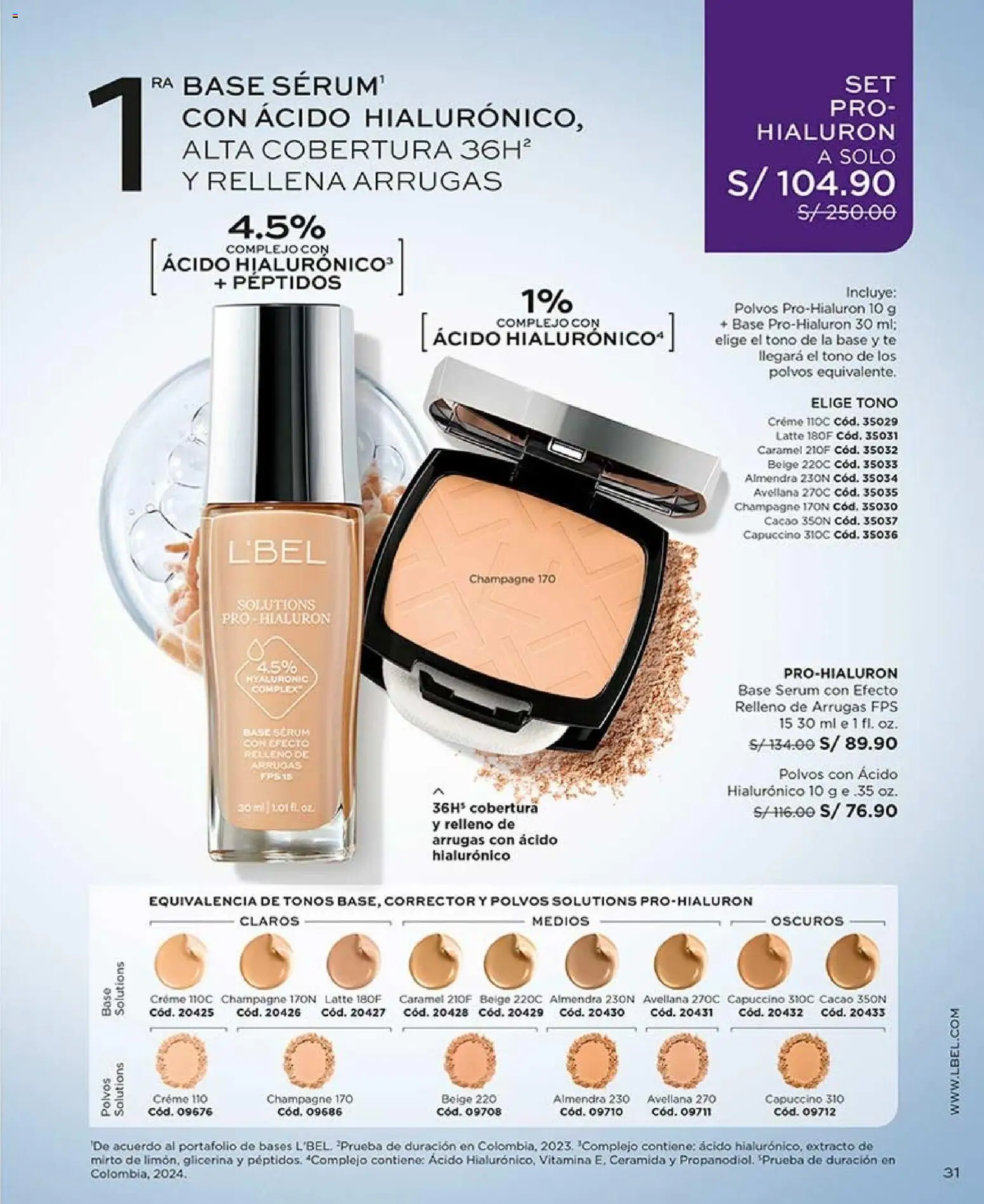 Catálogo L'Bel válido desde 20/06/2026 | Página: 31 | Productos: Té, Corrector