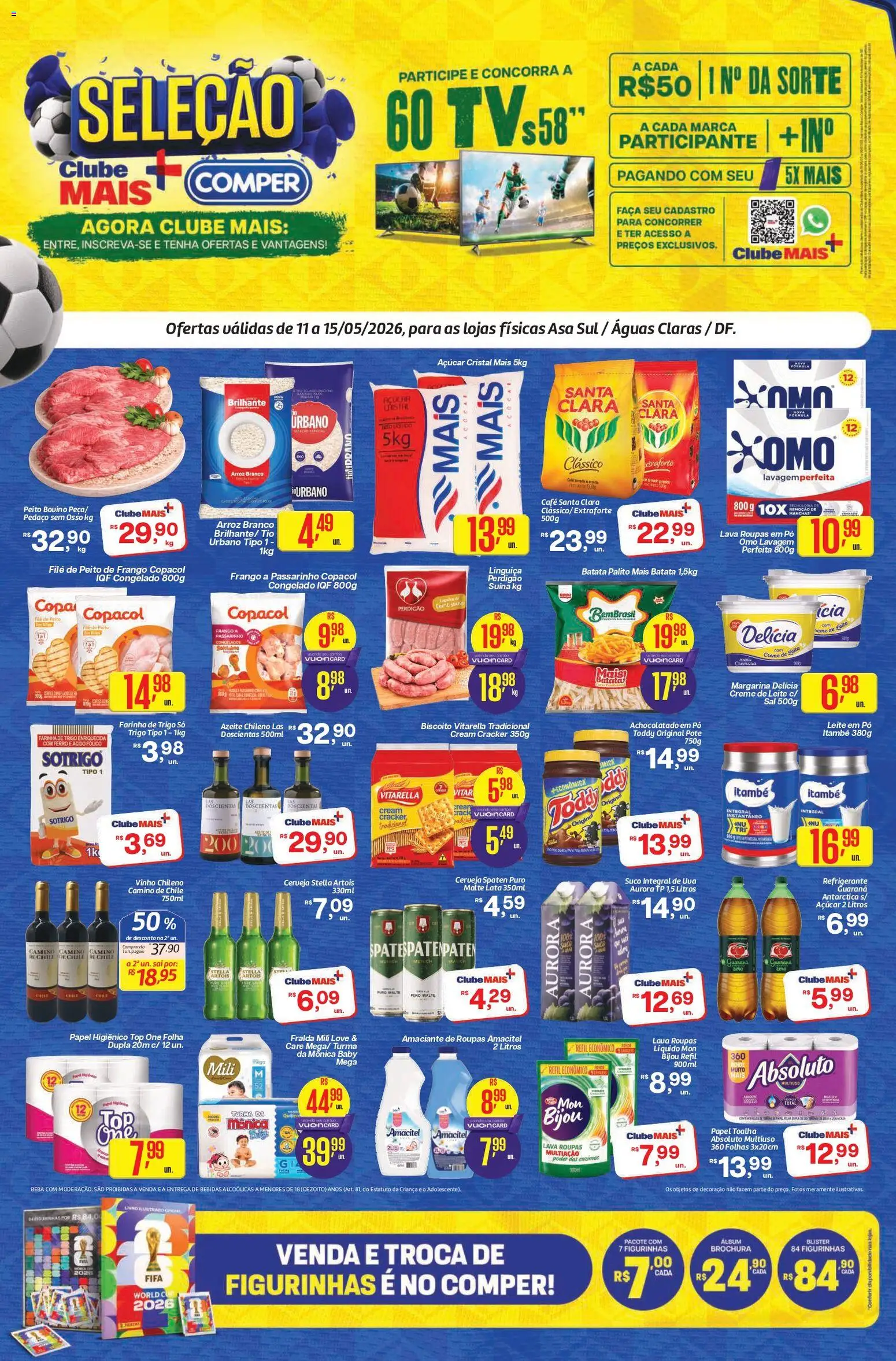 Comper Folheto - válido de 11.05.2026 | Página: 1 | Produtos: Biscoito, Creme de leite, Azeite, Margarina