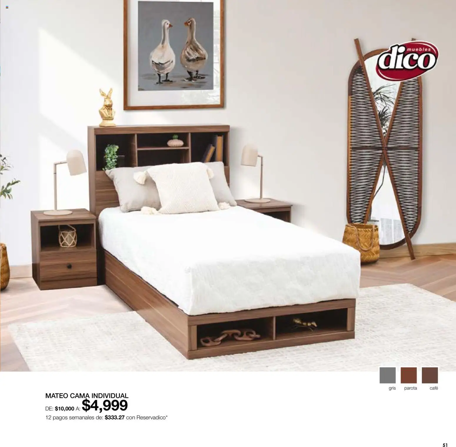 Nuevas ofertas de Muebles Dico válidas en toda la República Mexicana desde el 01/08/2026. ¡Encuentra las mejores ofertas en Muebles Dico catálogo! | Página: 51 | Productos: Café, Cama