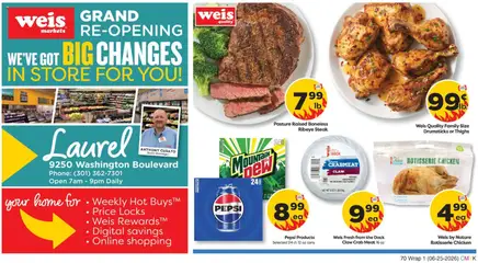 Preview of Weis weekly ads valid from 06/25/2026