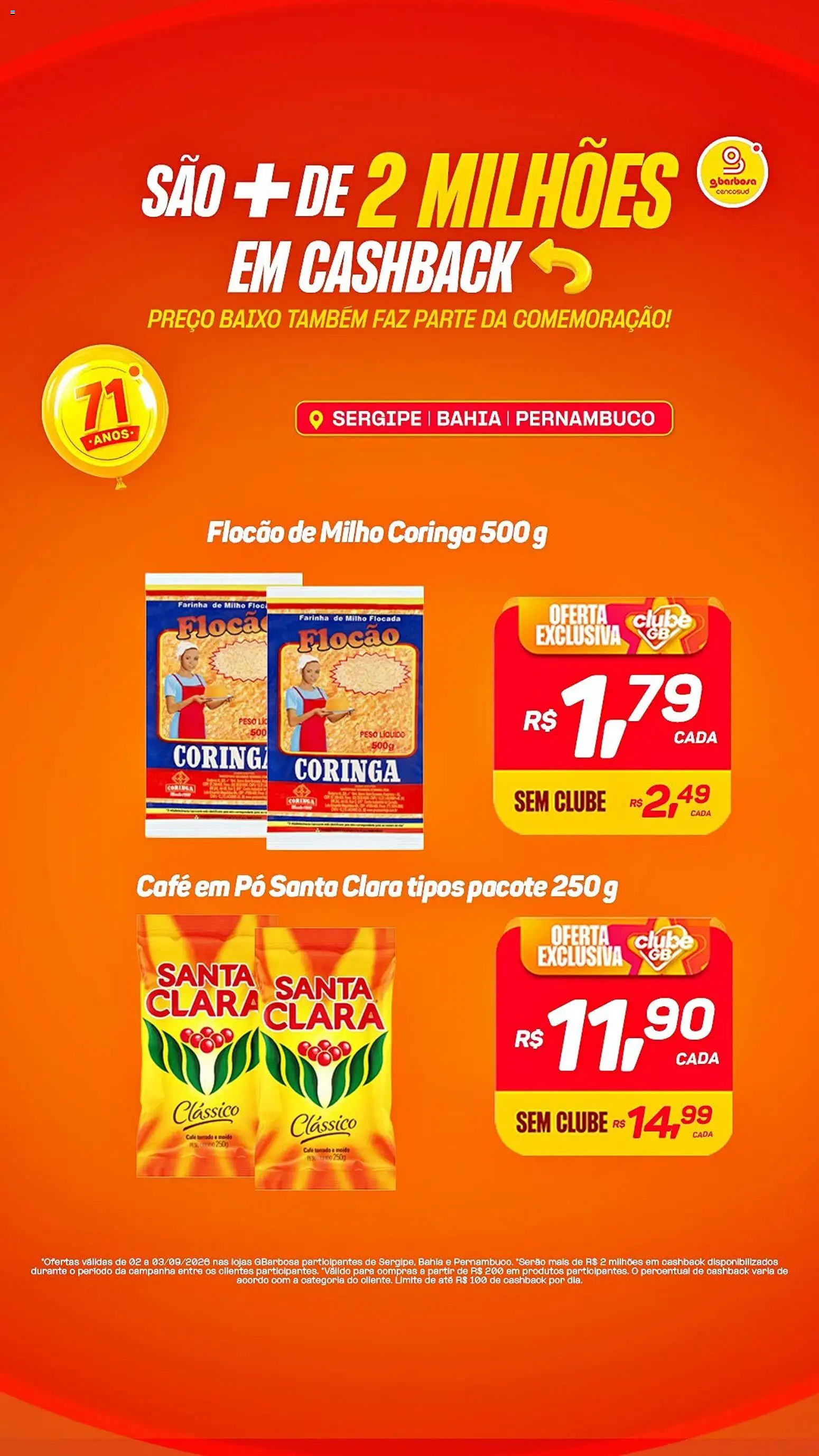 Gbarbosa Folheto - válido de 02/09/2026 | Página: 4 | Produtos: Farinha, Café, Baixo, Milho