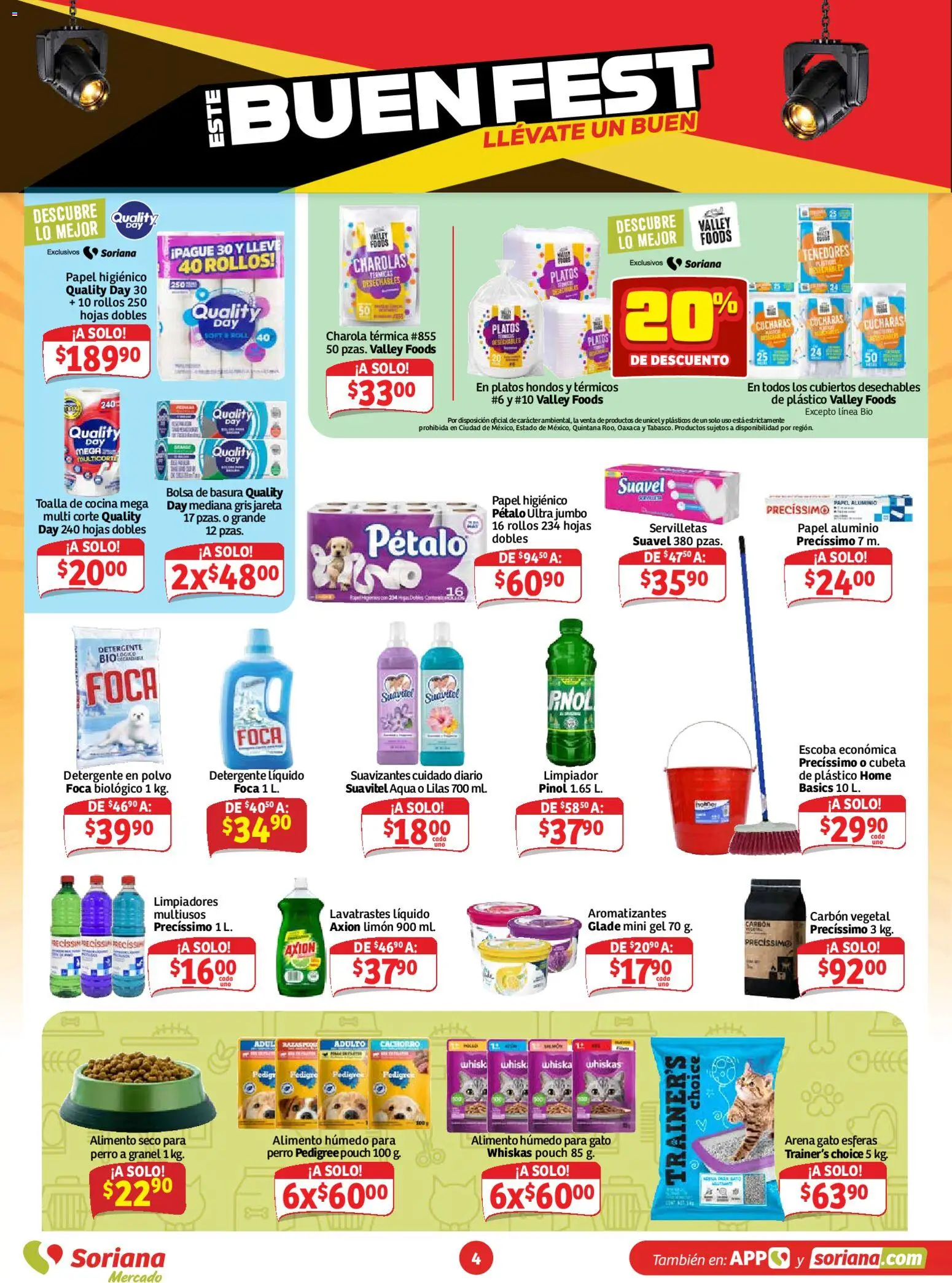 Nuevas ofertas de Soriana válidas en toda la República Mexicana desde el 30/10/2026. ¡Encuentra las mejores ofertas en Soriana Buen Fest Mercado! | Página: 4