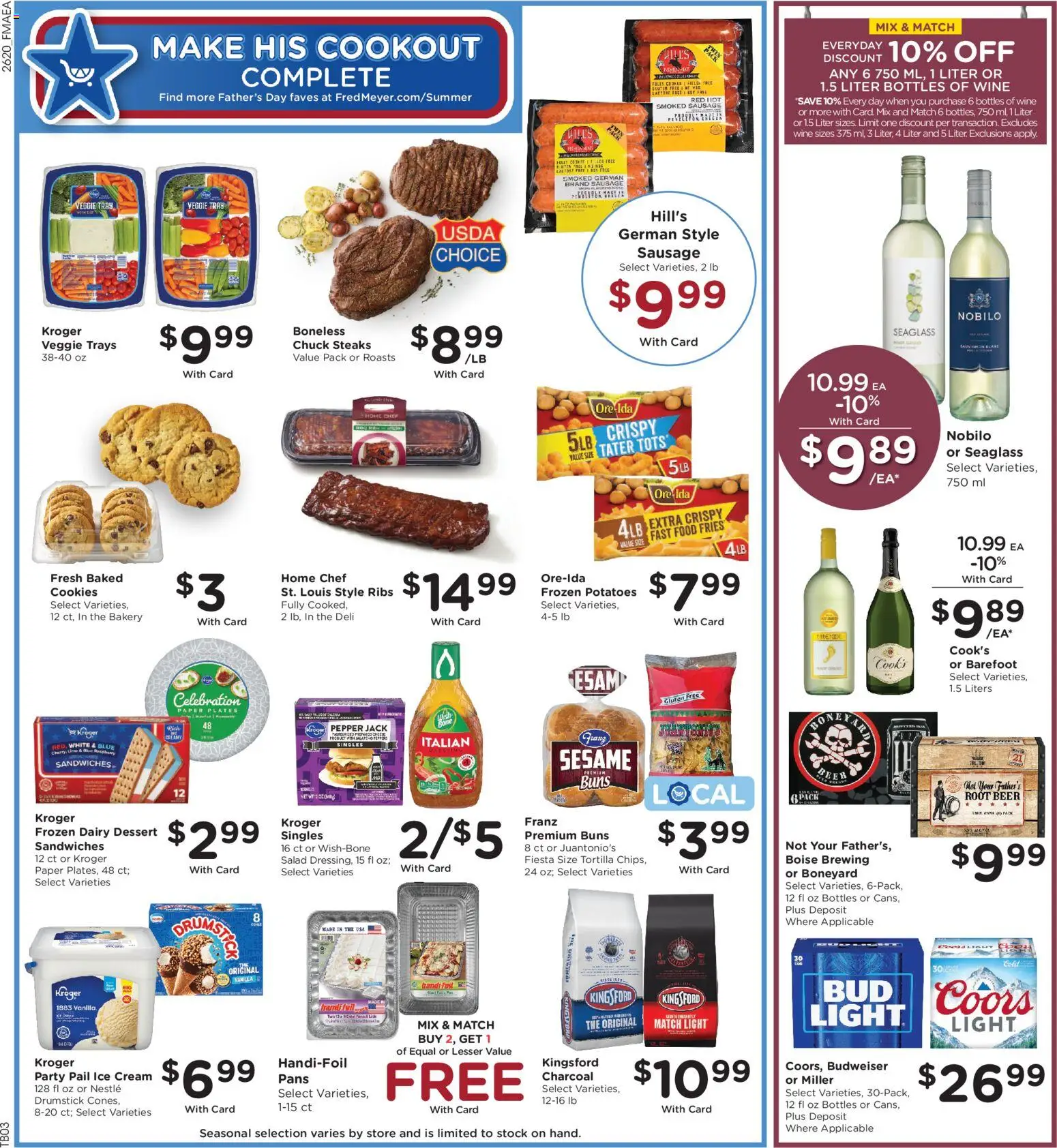 Fred Meyer Weekly Ad - valid from 17.06.2026 | Page: 5 | Products: Cream, Cookies, Ice cream, Salad