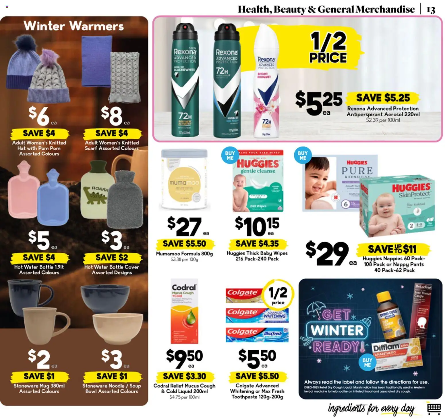 Drakes catalogue - valid from 10.06.2026 | Page: 13 | Products: Nappies, Toothpaste, Pants, Hat