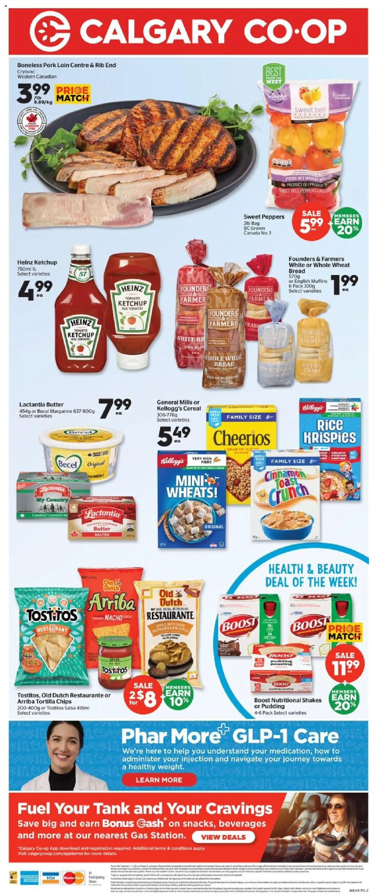 Calgary Co-op flyer valid from Sep 3, 2026 | Page: 3 | Products: Fruit, Peaches, Cherry tomatoes, Beans