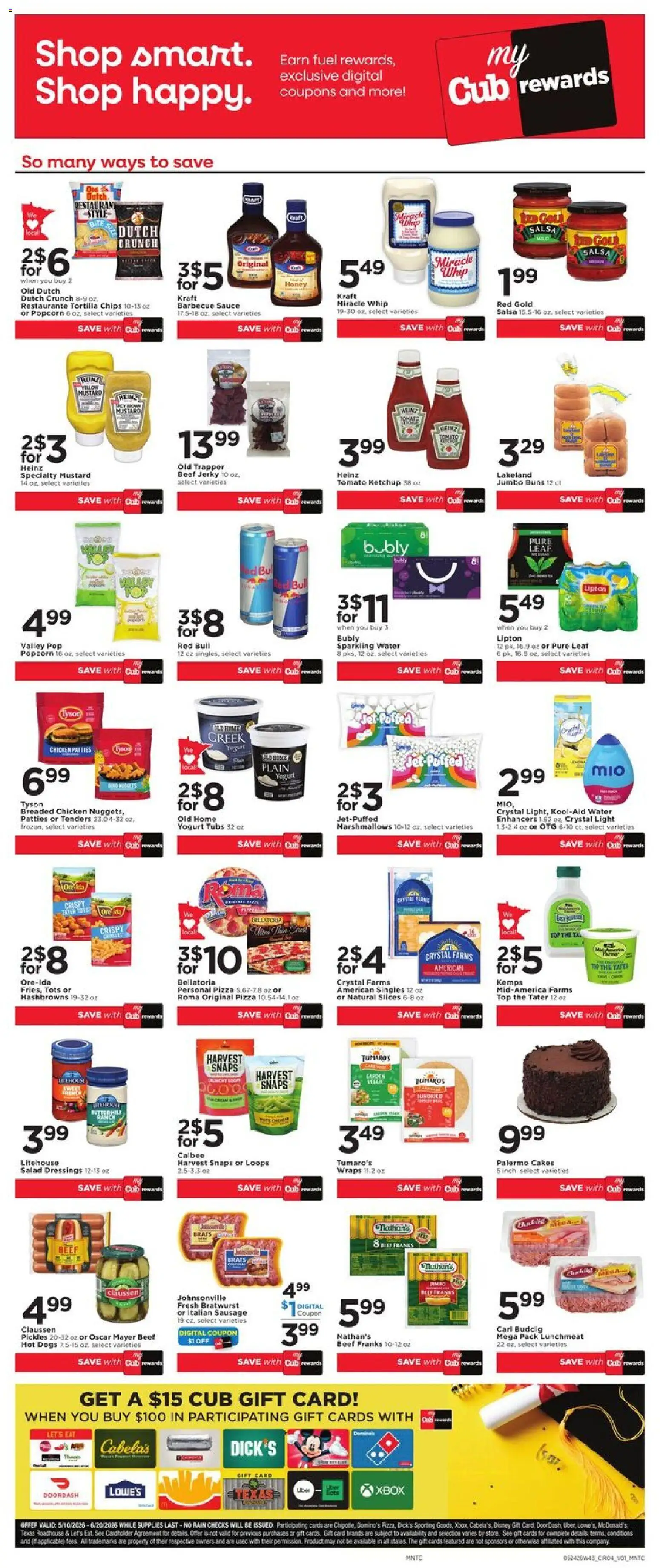 Cub Foods Weekly Savings - MN - valid from 24.05.2026 | Page: 6 | Products: Ketchup, Salad, Sauce, Sausage