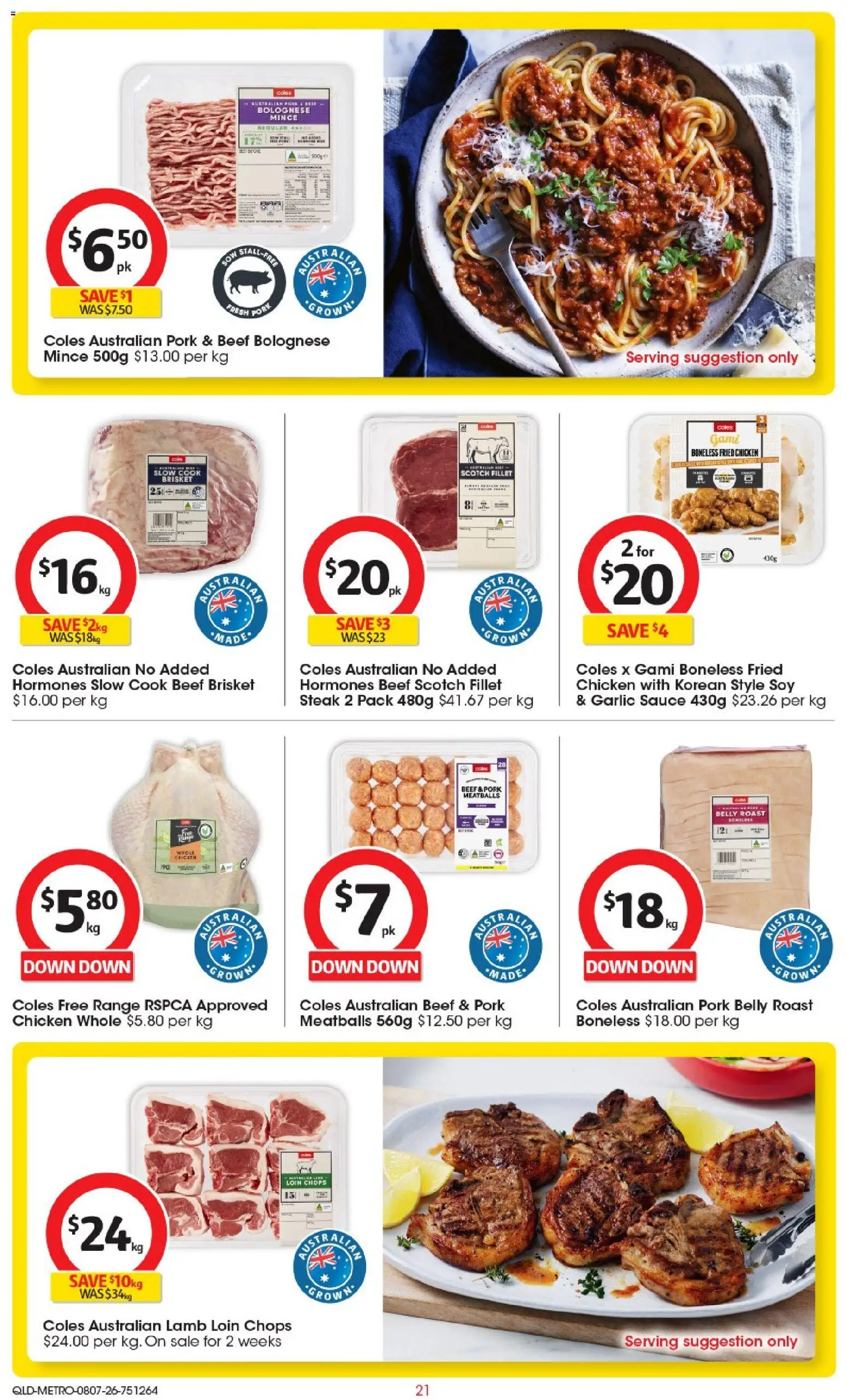 Coles catalogue - valid from 08/07/2026 | Page: 21 | Products: Pork, Beef, Steak, Garlic