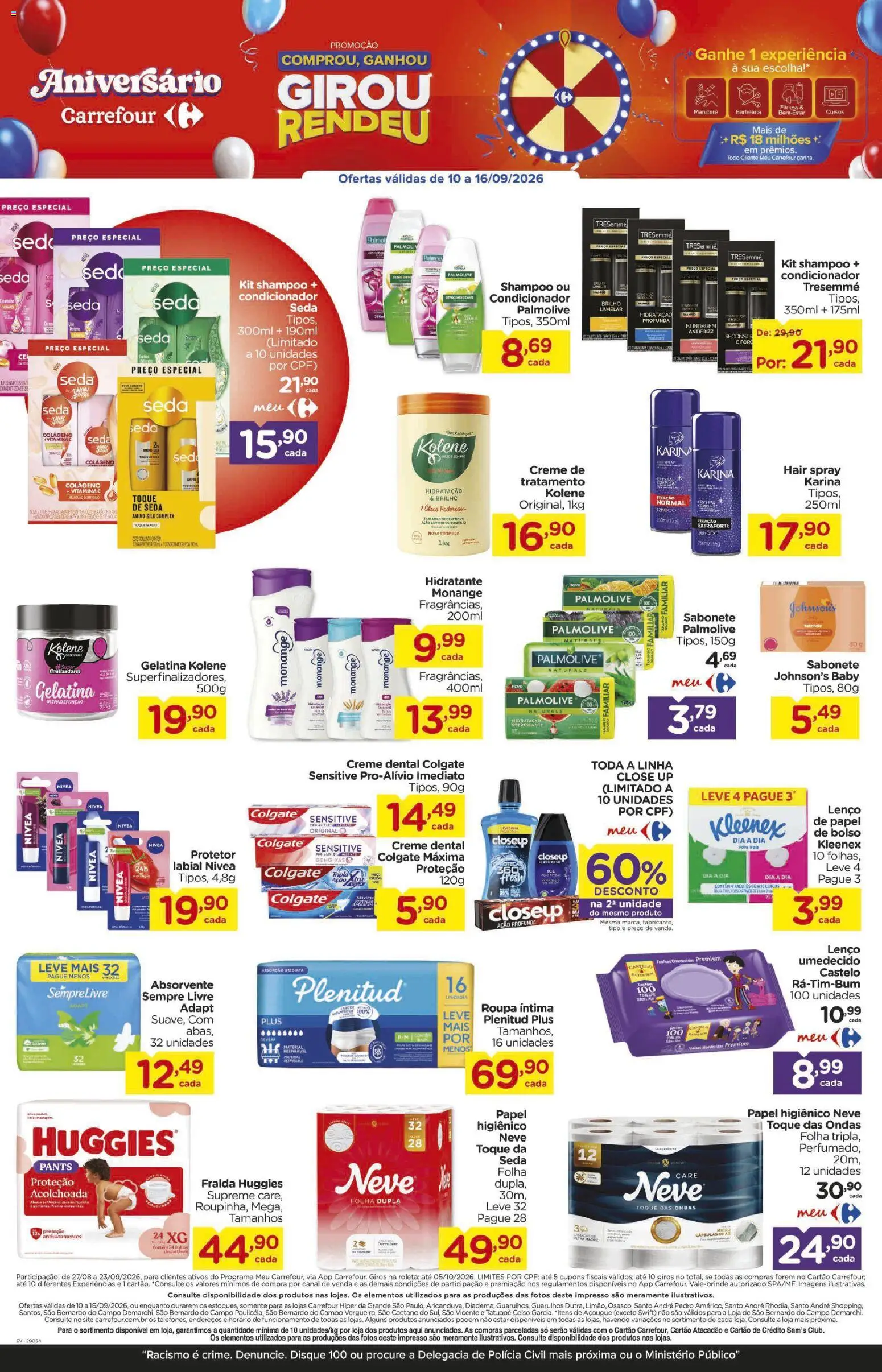 Carrefour Folheto - válido de 10/09/2026 | Página: 6 | Produtos: Shampoo, Cápsulas, Absorvente, Gelatina