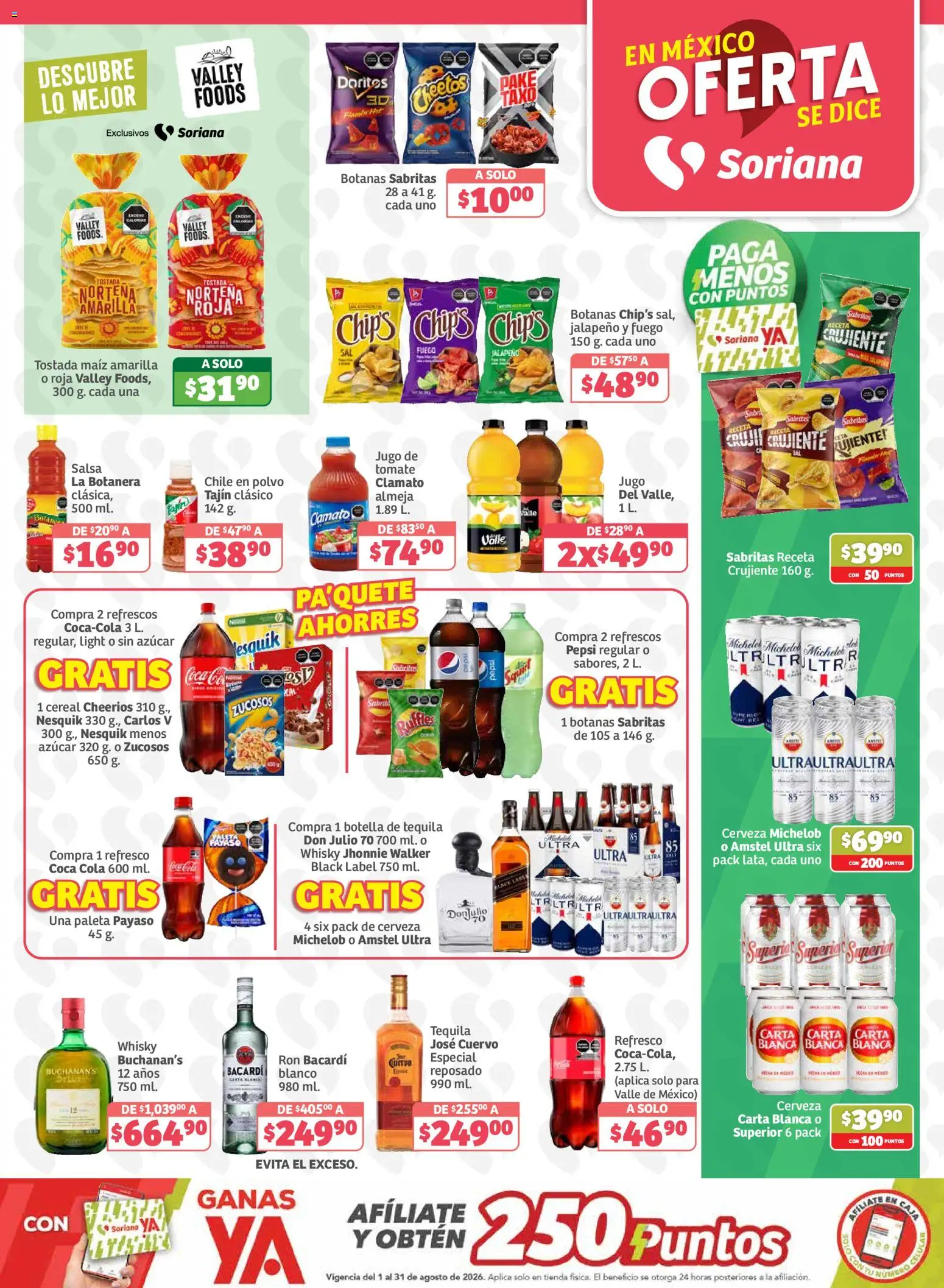 Nuevas ofertas de Soriana válidas en toda la República Mexicana desde el 13/08/2026. ¡Encuentra las mejores ofertas en Soriana folleto! | Página: 3 | Productos: Tomate, Jugo, Cerveza, Bacardi