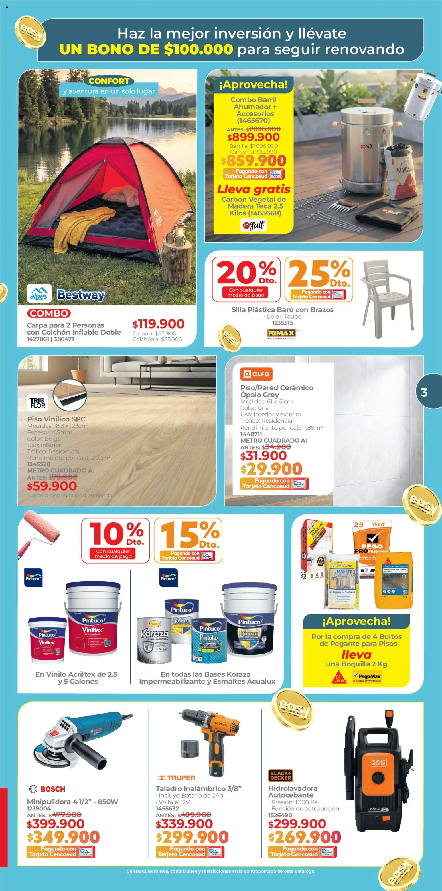 Easy revista - valida desde el 17/06/2026 | Página: 3 | Productos: Hidrolavadora, Taladro, Batería, Colchón inflable