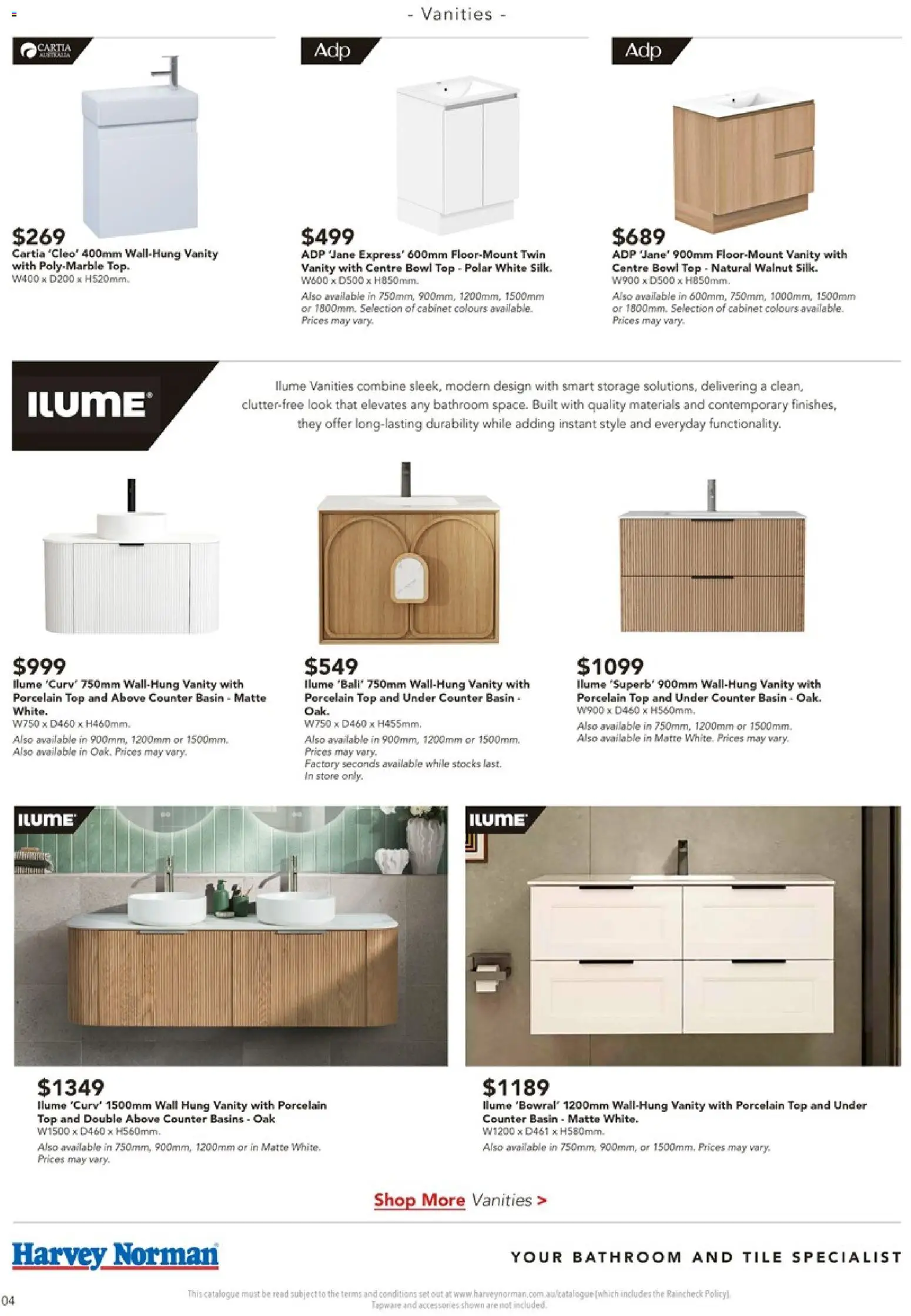 Harvey Norman catalogue - valid from 16/07/2026 | Page: 4 | Products: Cabinet, Accessories, Bathroom