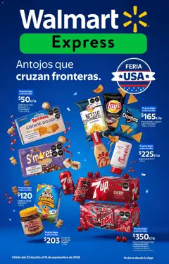 Vista previa de Walmart Express folleto Antojos que cruzan fronteras, nuevo folleto de la tienda, válido en México a partir del 22/07/2026