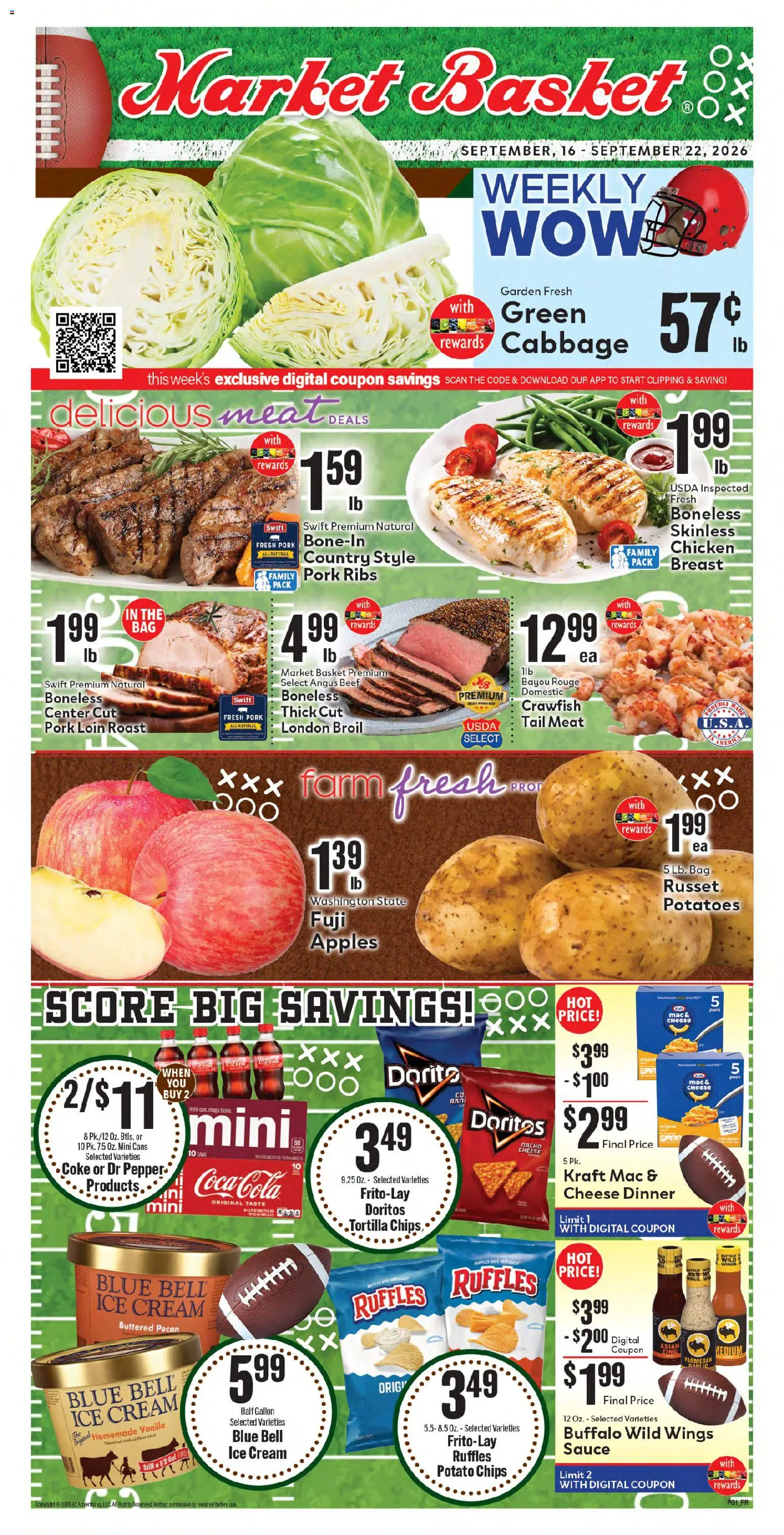 Market Basket Weekly Ad - valid from 09/16/2026 | Page: 3 | Products: Pork loin, Ice, Bag, Vanilla