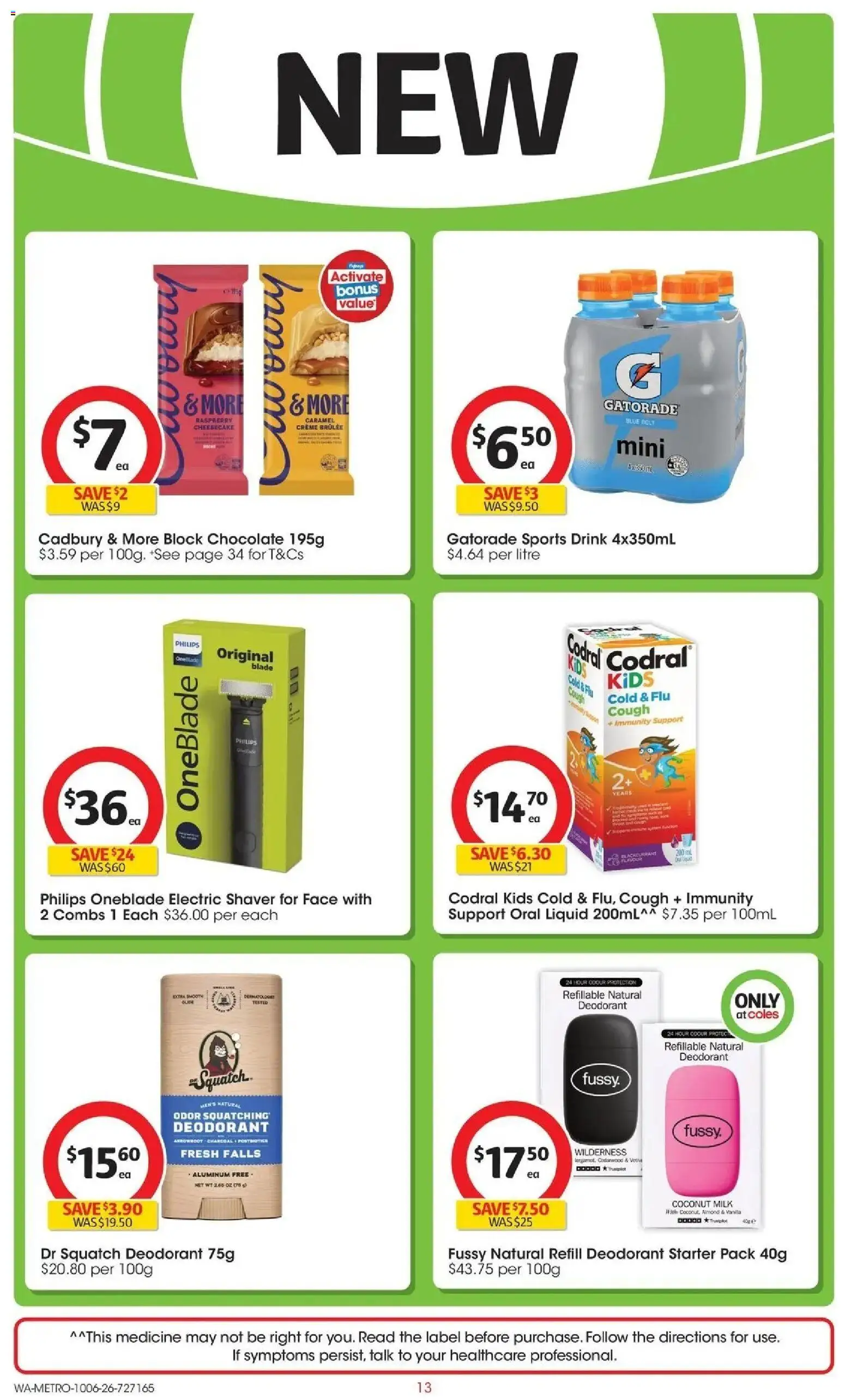 Coles catalogue - valid from 10.06.2026 | Page: 13 | Products: Chocolate, Raspberry, Combs, Electric shaver