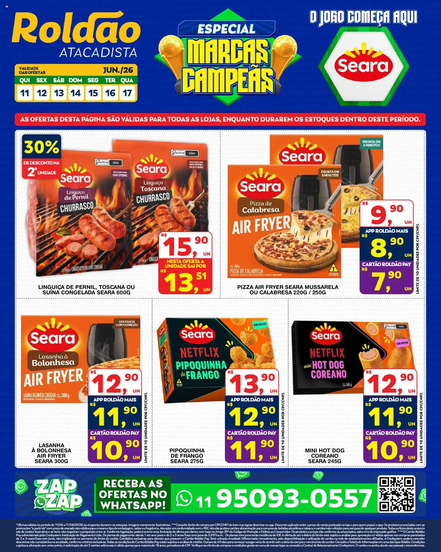 Roldão Folheto - válido de 11.06.2026 | Página: 1 | Produtos: Air fryer, Linguiça, Lasanha, Mussarela