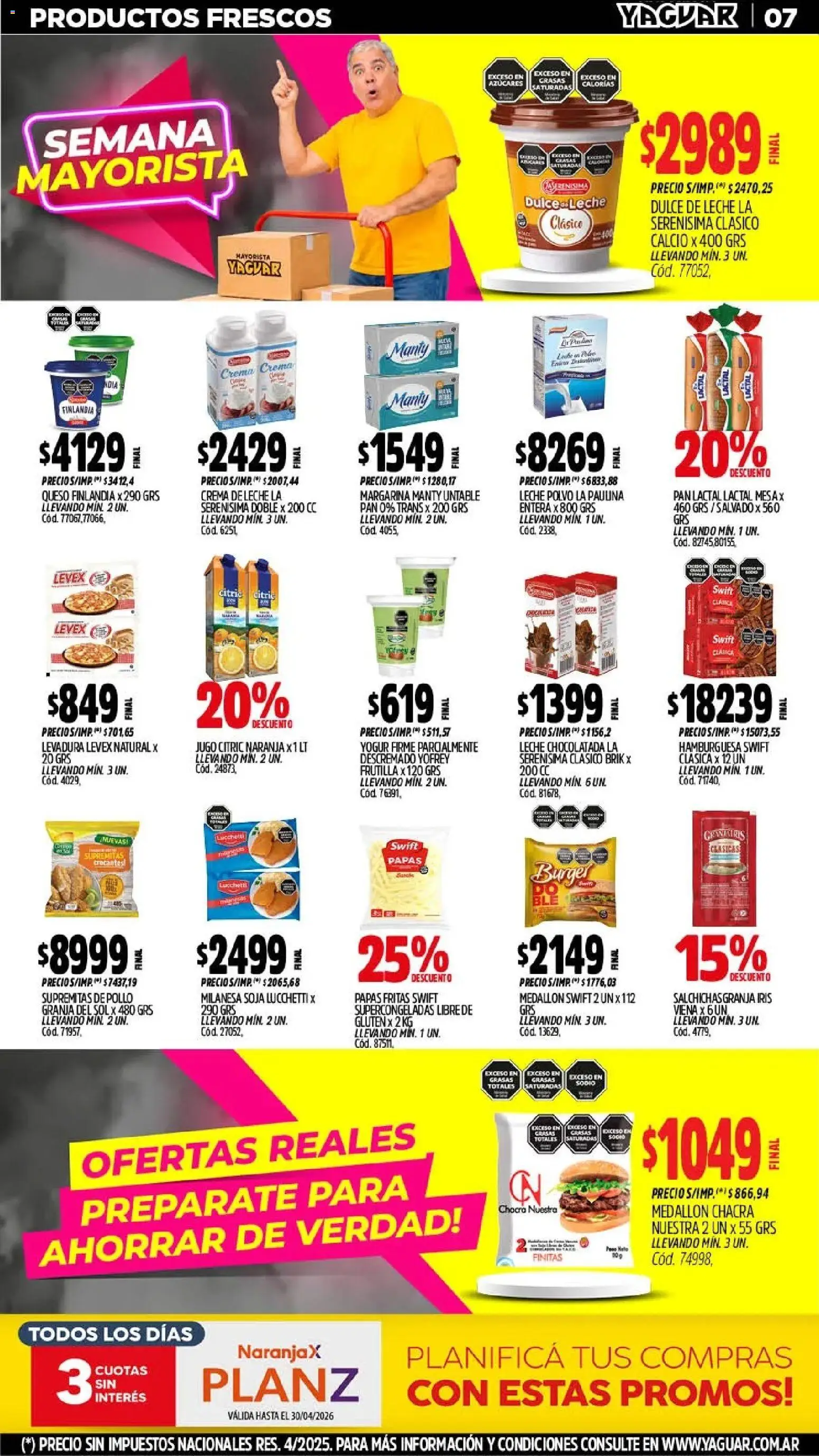 Yaguar - Oferta Semanal Jujuy │ válido desde el 18.05.2026 | Página: 7 | Productos: Frutilla, Dulce de leche, Chocolatada, Jugo
