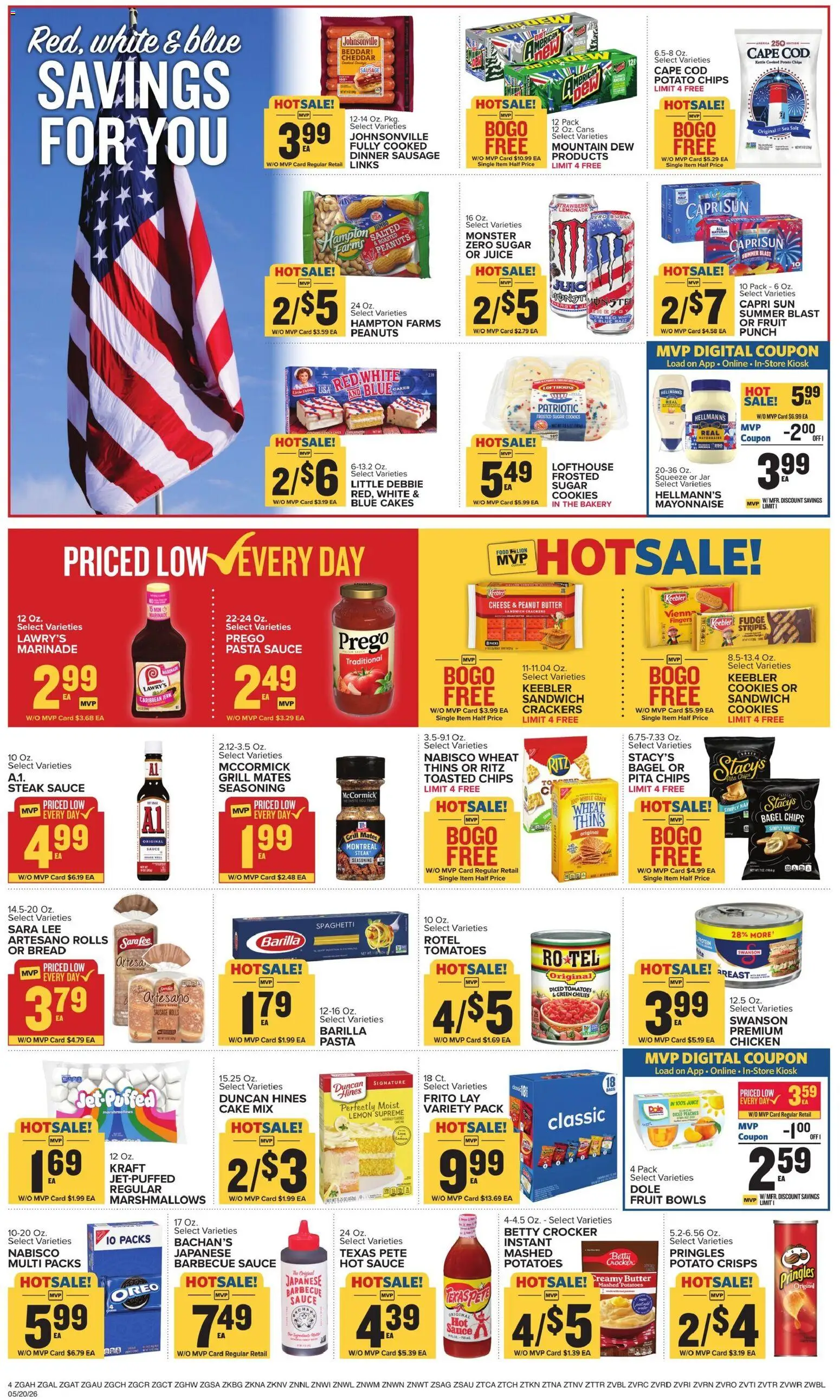 Food Lion Weekly Ad - valid from 20.05.2026 | Page: 5 | Products: Bakery, Peaches, Cheese, Grill