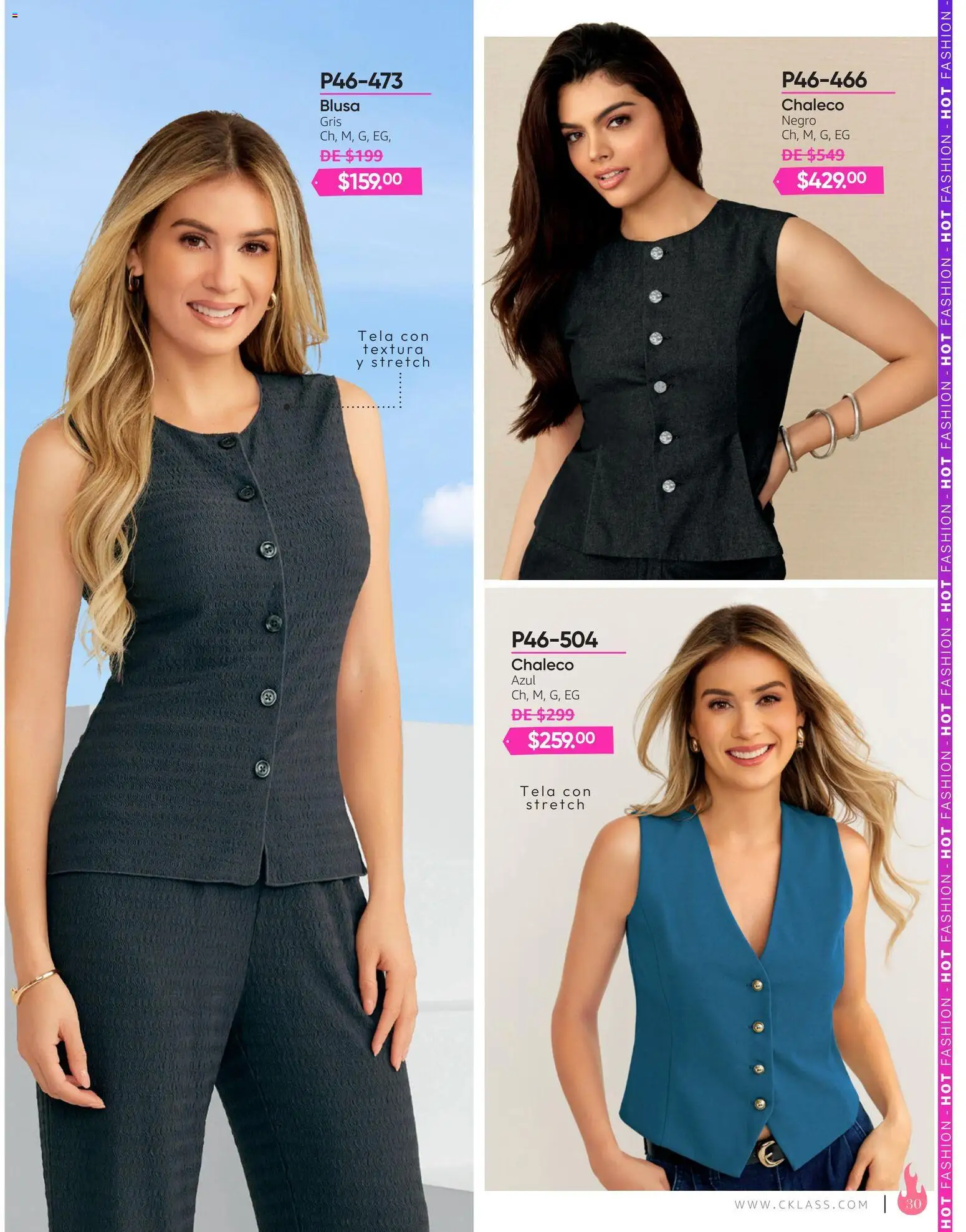 Nuevas ofertas de Cklass válidas en toda la República Mexicana desde el 03/08/2026. ¡Encuentra las mejores ofertas en Cklass catálogo Hot Fashion Ropa! | Página: 31 | Productos: Blusa, Chaleco