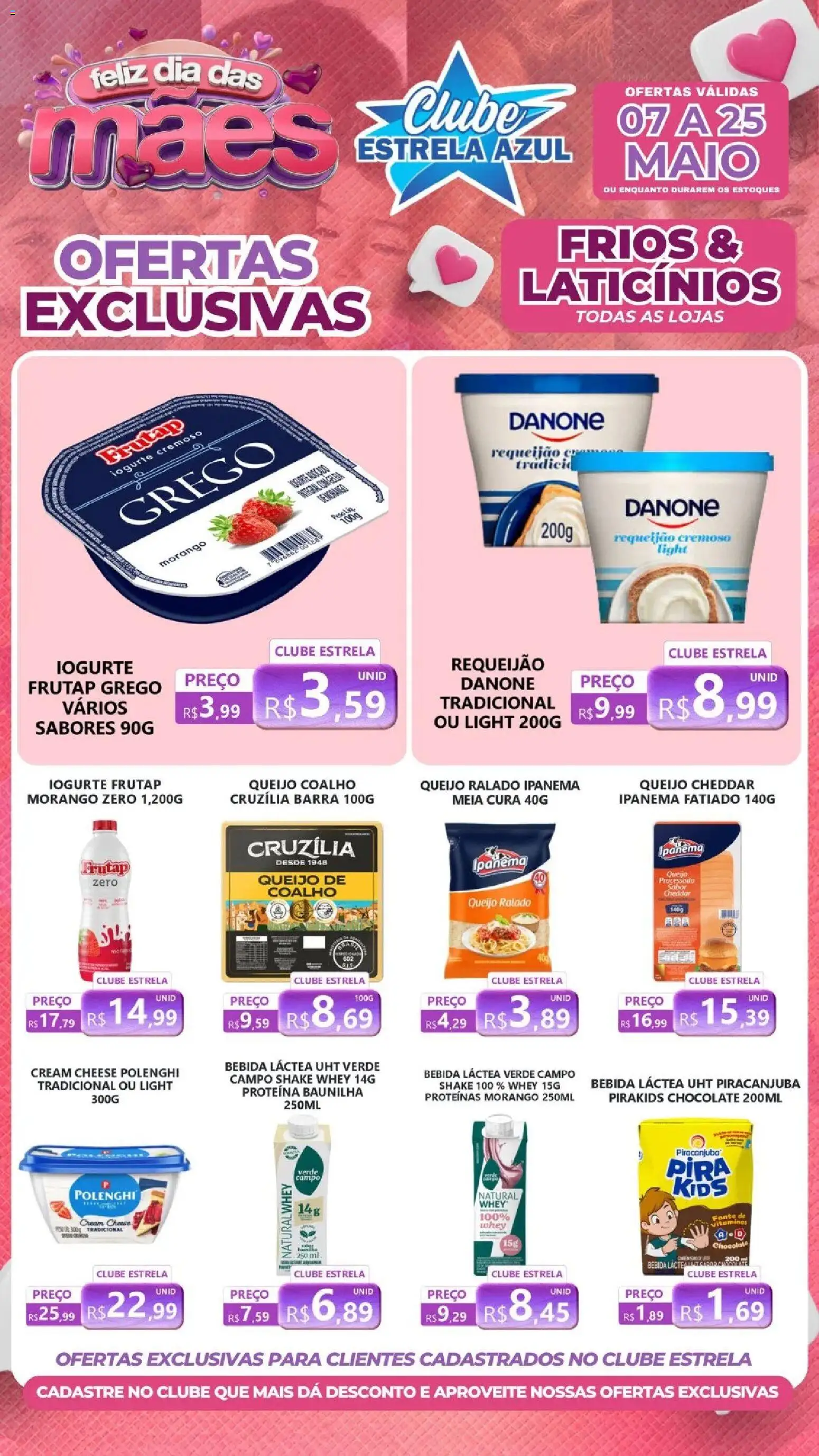Estrela Azul Folheto - válido de 07.05.2026 | Página: 3 | Produtos: Iogurte, Queijo ralado, Queijo coalho, Cheddar