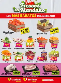 Vista previa de Soriana Frescos del Mandado Mercado: Ver, Tab, Chis, Camp, Yuc, Q. Roo, Tlax, Pue y Oax, nuevo folleto de la tienda, válido en México a partir del 16.06.2026