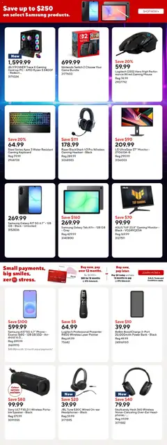 Preview of Staples weekly flyer / circulaire from shop Staples valid from Jul 31, 2026 | Page: 13 | Products: PC, Headphones, Game, Speaker
