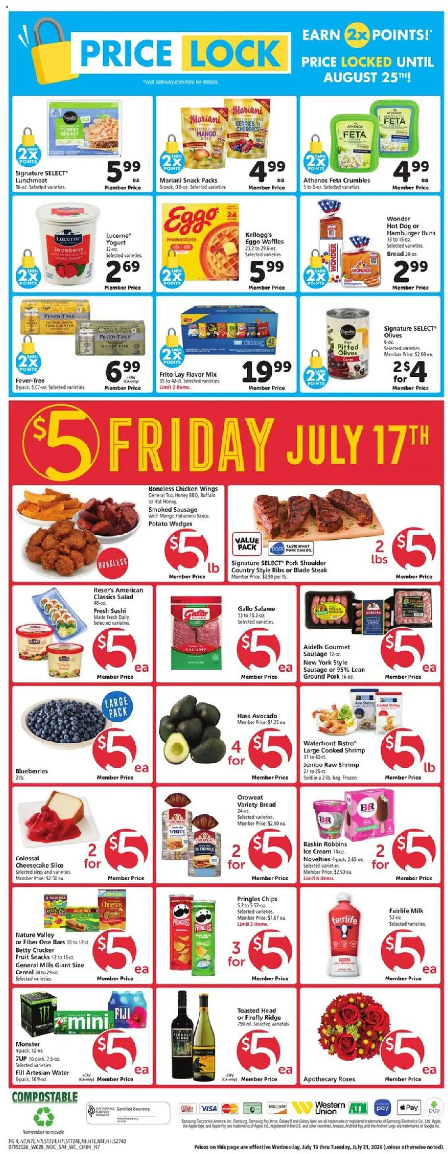 Safeway Weekly Ad - valid from 07/15/2026 | Page: 4 | Products: Berries, Bread, Cream, Blueberries