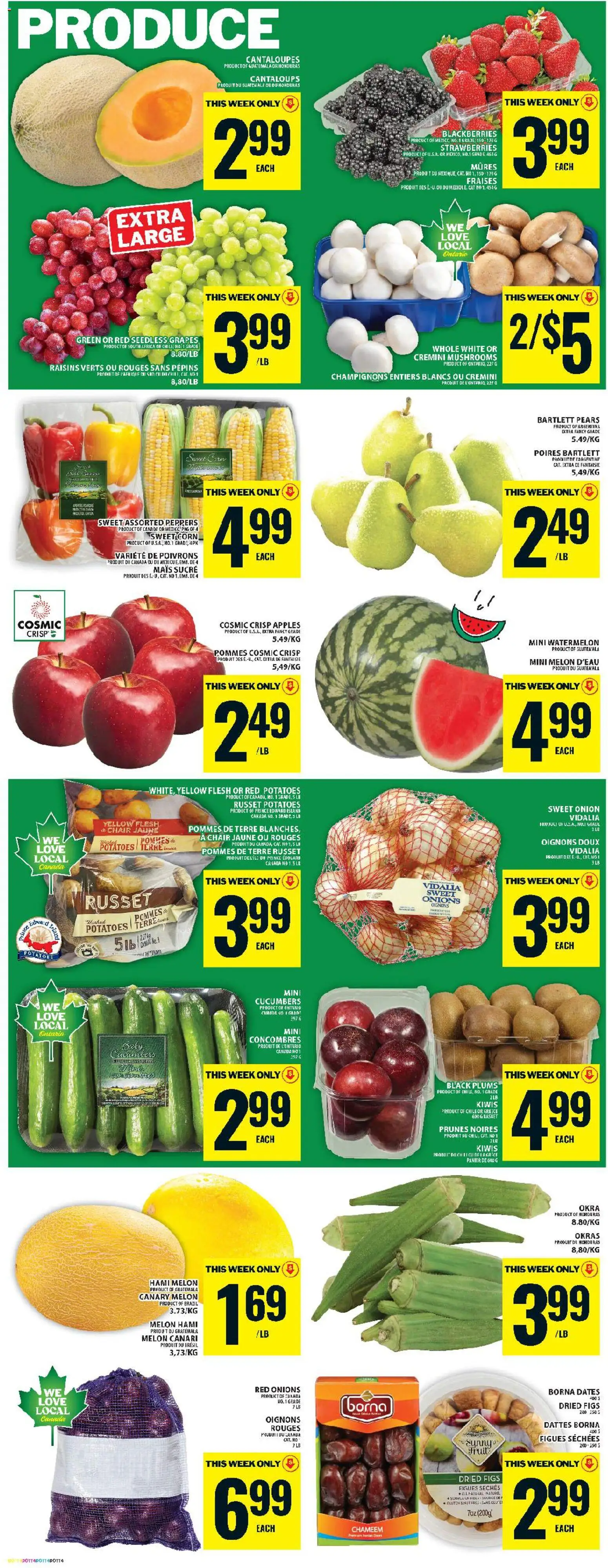 Food Basics flyer valid from 07.05.2026 | Page: 6 | Products: Strawberries, Cucumbers, Potatoes, Apples