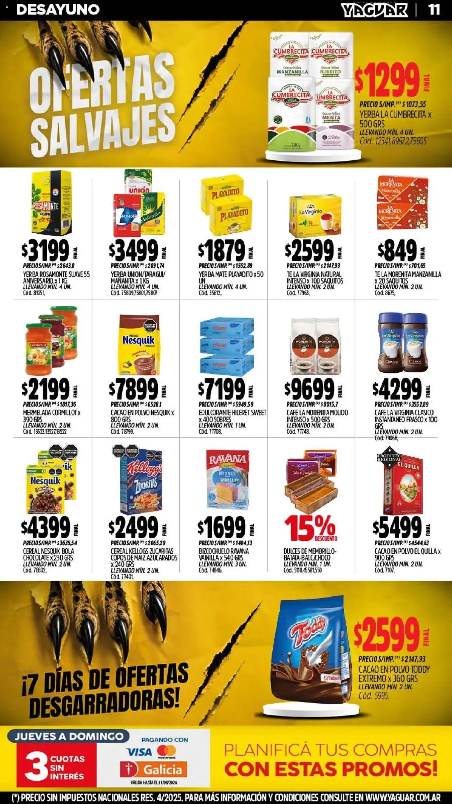 Yaguar - Oferta Semanal Santa Fé │ válido desde el 10/08/2026 | Página: 13 | Productos: Edulcorante, Maiz, Frasco, Mermelada
