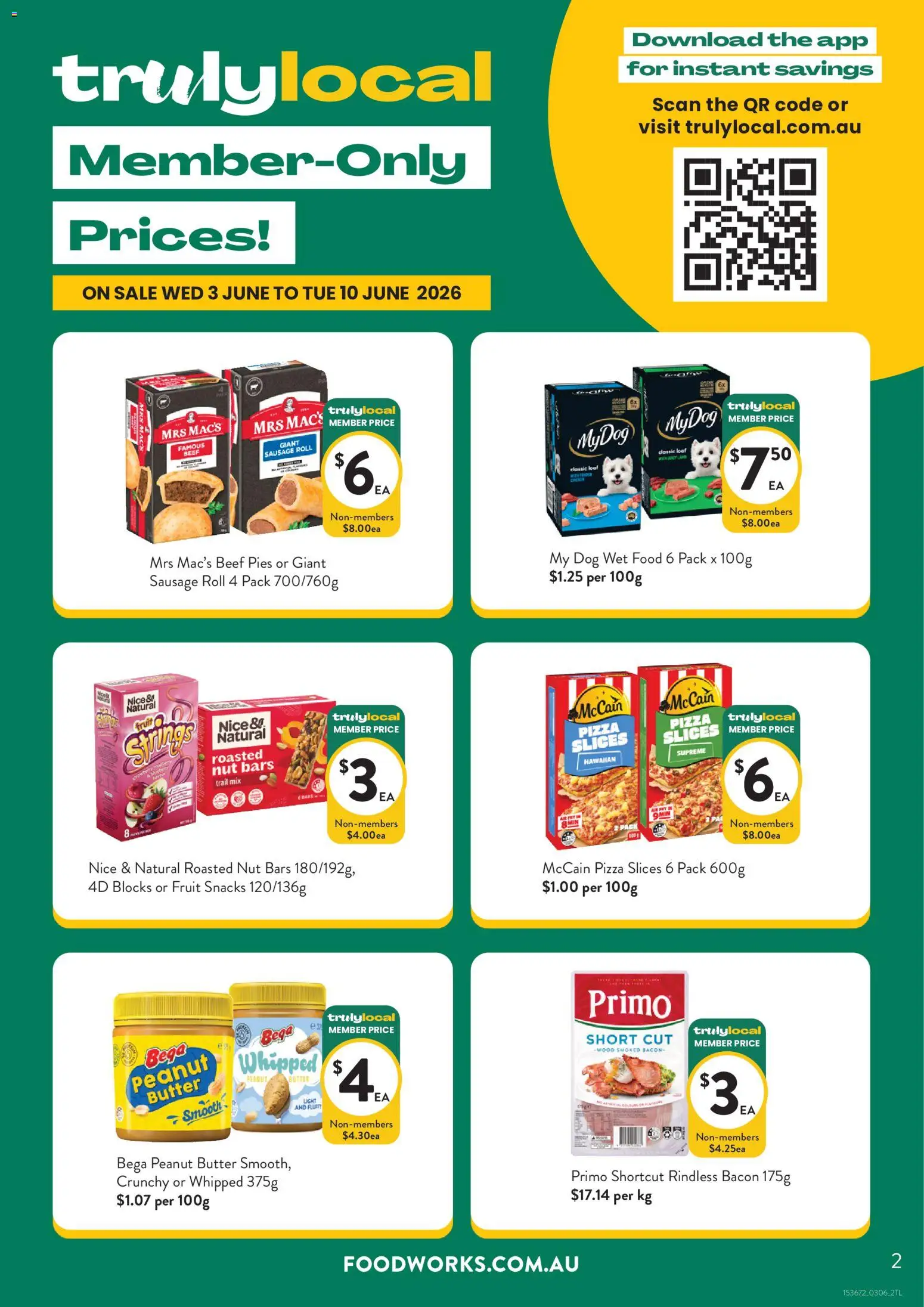 Foodworks catalogue - valid from 03.06.2026 | Page: 2 | Products: Bacon, Pizza, Beef, Sausage