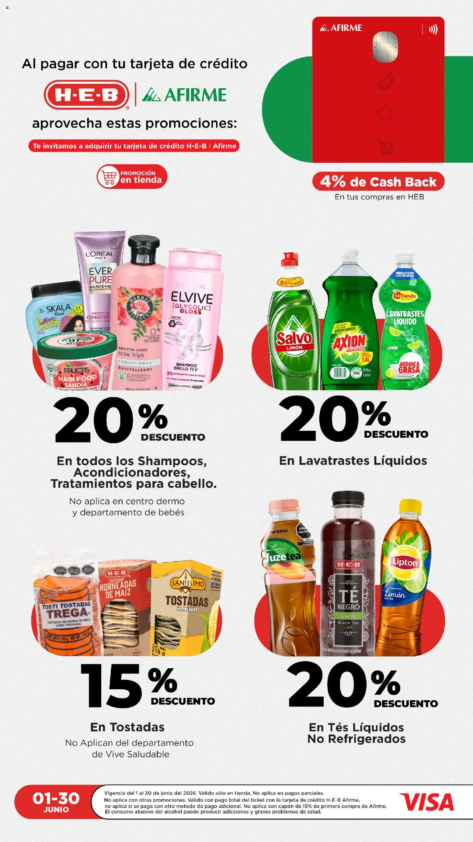Nuevas ofertas de H-E-B válidas en toda la República Mexicana desde el 09.06.2026. ¡Encuentra las mejores ofertas en H-E-B folleto Ofertas! | Página: 4 | Productos: Maíz, Sandía, Espuma, Té