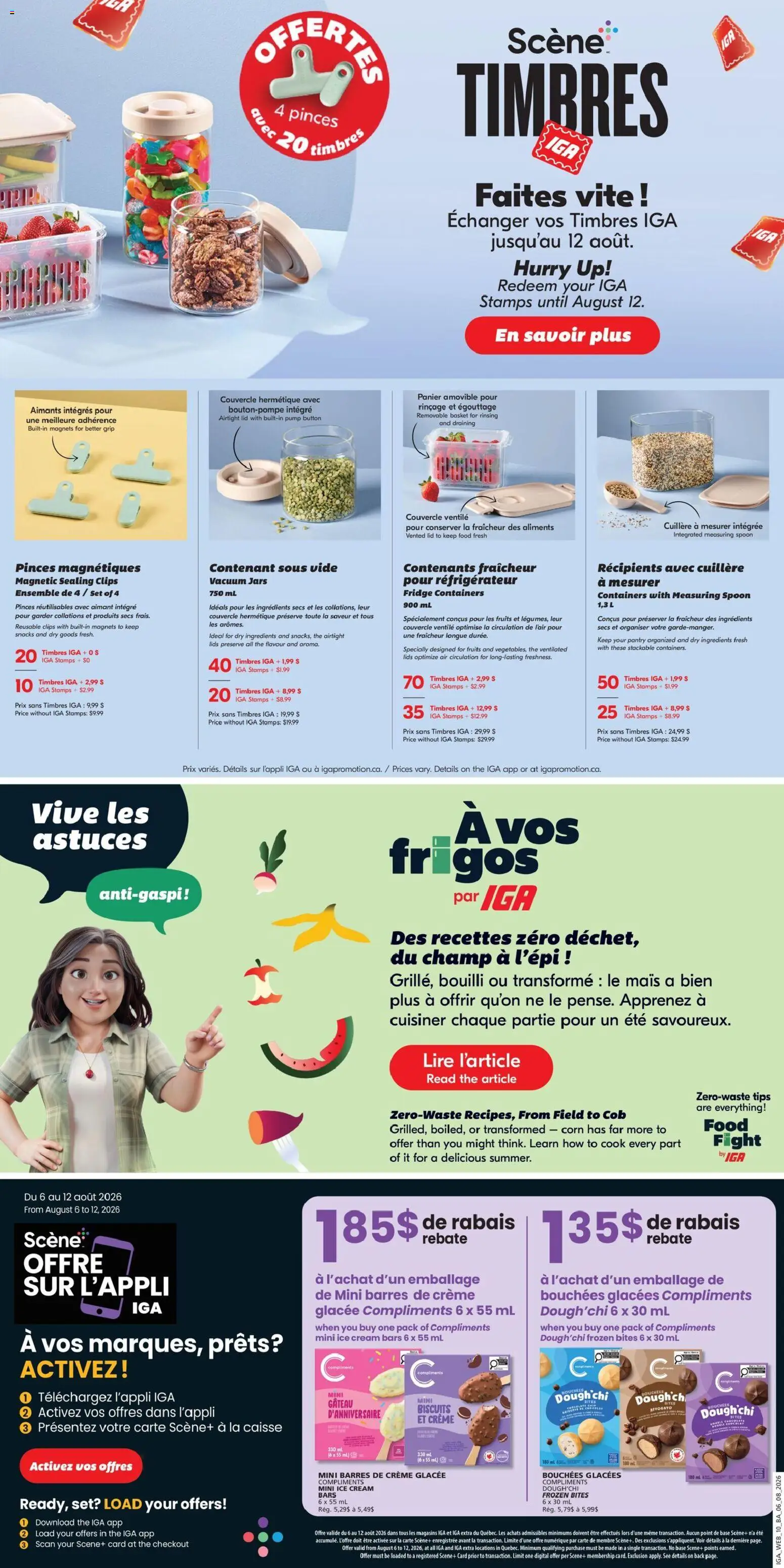 IGA flyer valid from Aug 6, 2026 | Page: 14 | Products: Cream, Ice cream, Basket, Chocolate