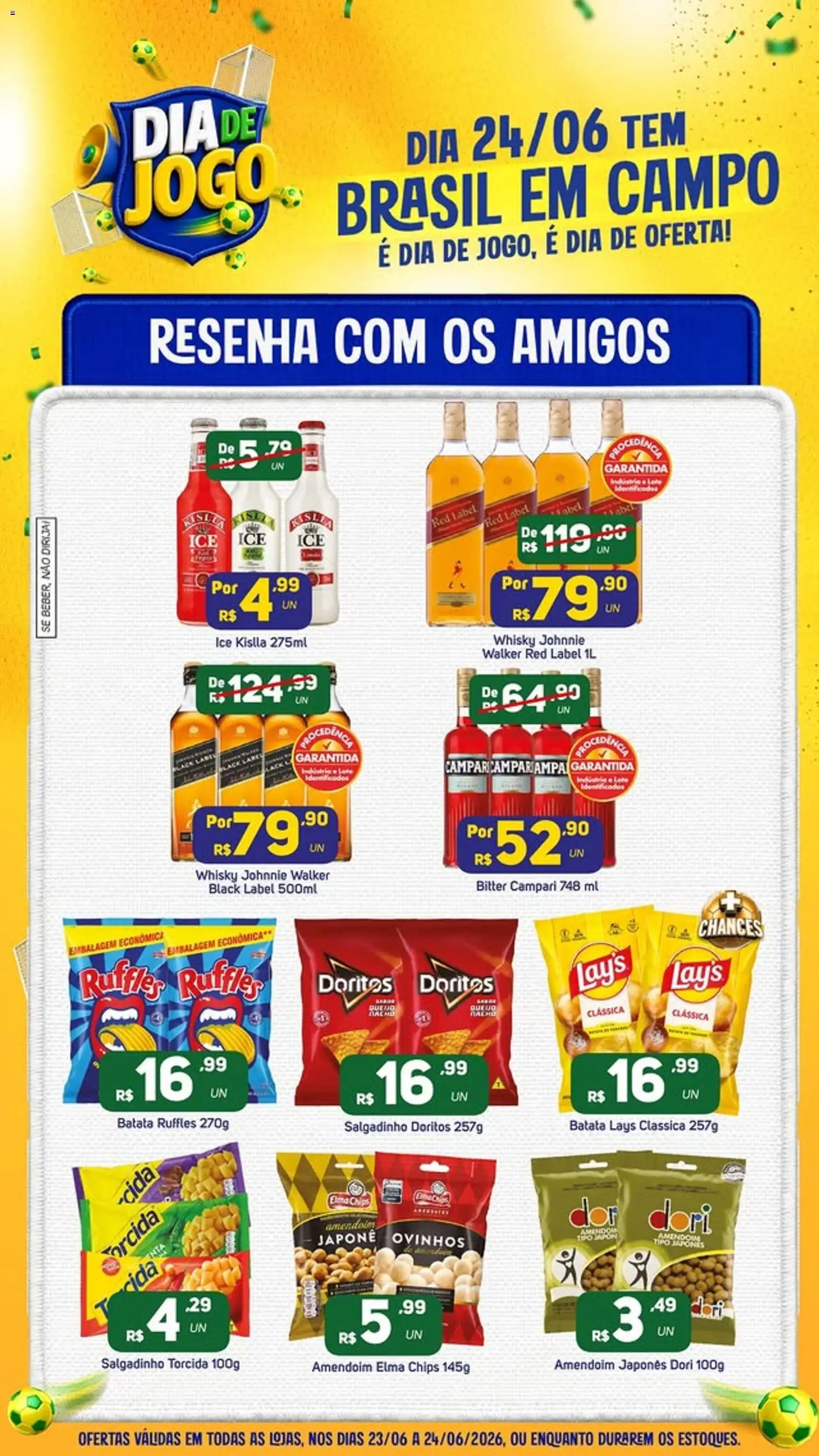 Brasil Atacadista Folheto - válido de 23/06/2026 | Página: 3 | Produtos: Amendoim, Elma Chips, Queijo, Batata