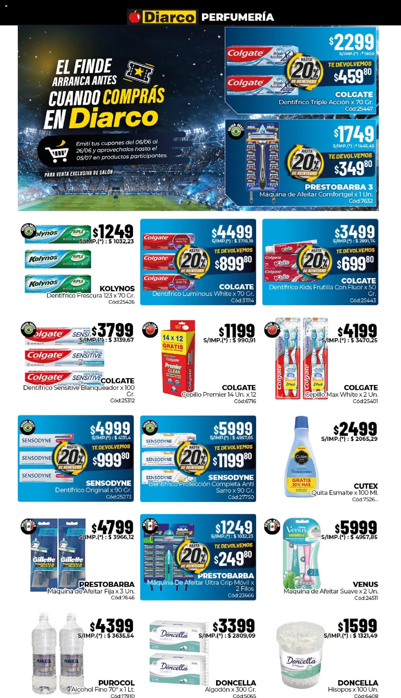Diarco ofertas │ válido desde el 15.06.2026 | Página: 13 | Productos: Algodón, Maquina de afeitar, Cepillo, Té