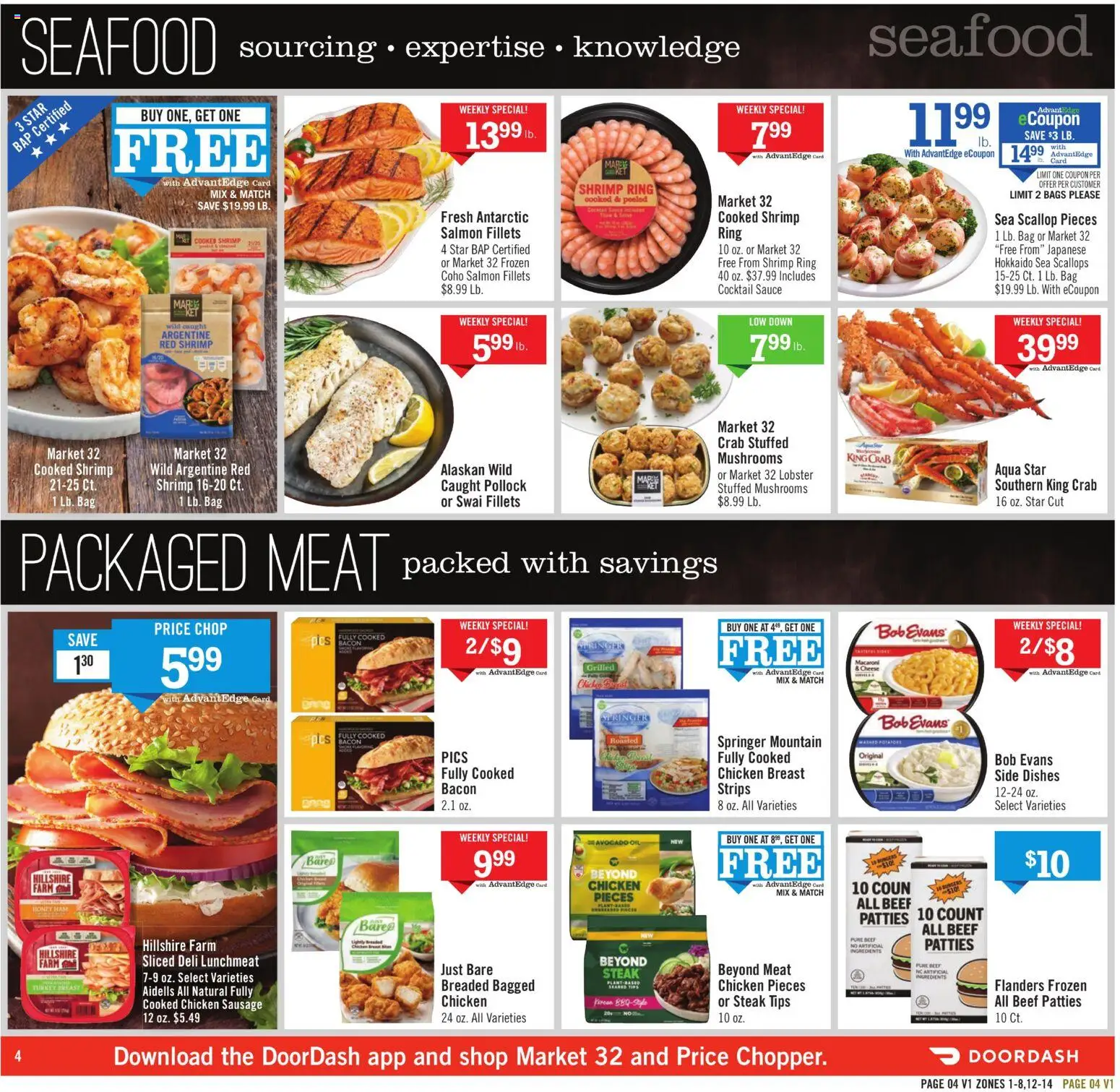 Price Chopper Weekly Ad - valid from 03.05.2026 | Page: 4 | Products: Cheese, Ham, Seafood, Bag